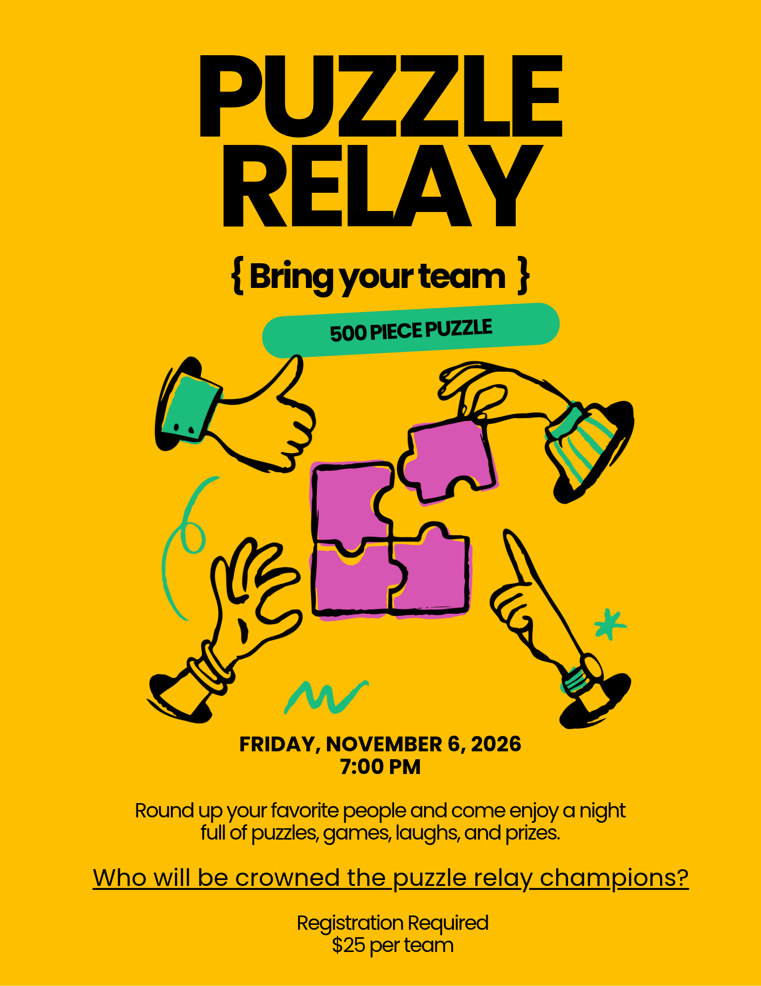 Team Puzzle Relay 11/6/26