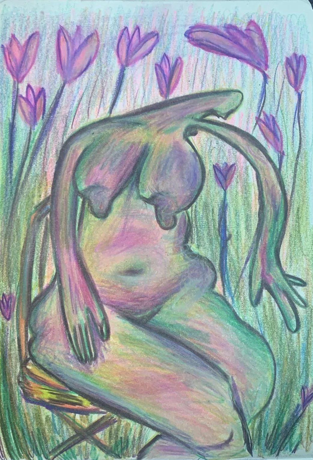 Rose Woman- Psychedelic Art Print