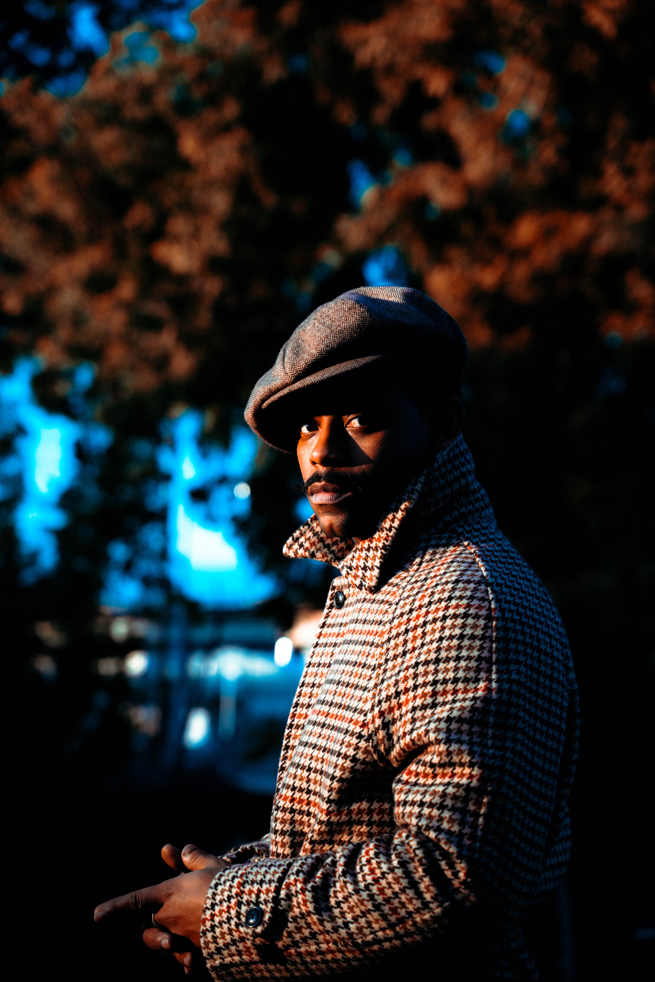 male model looking at the camera in a dapper suit