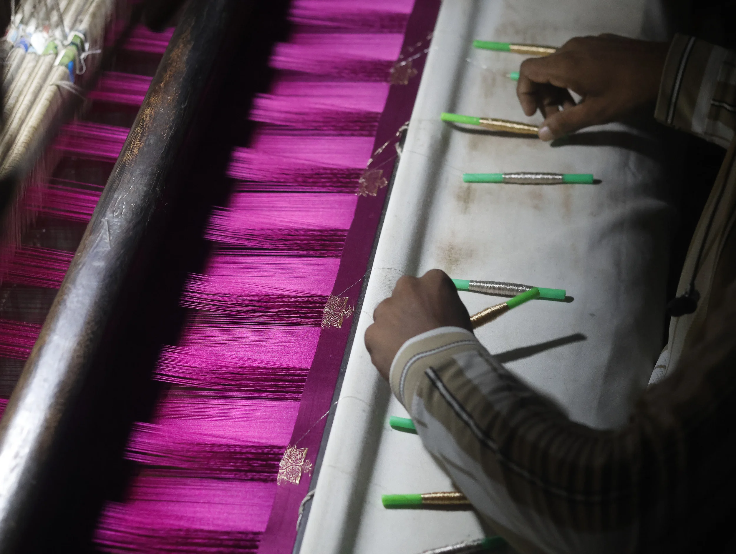 Banarasi Saree Zari work on a handloom