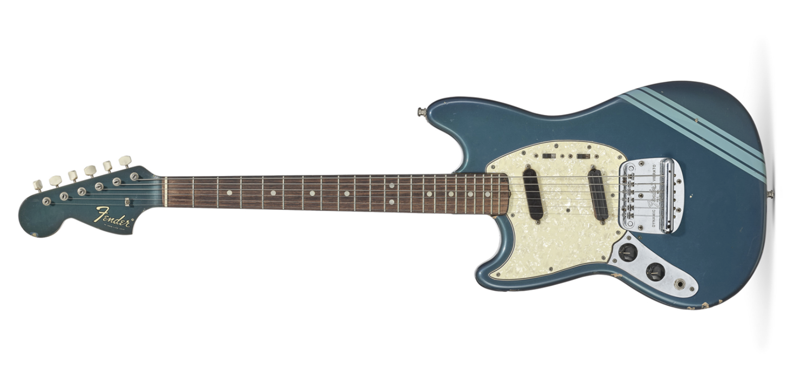 Kurt Cobain: Fender Mustang, 1969, Fender Electric Instrument Company, Fullerton, California. (Photo via Christie’s)