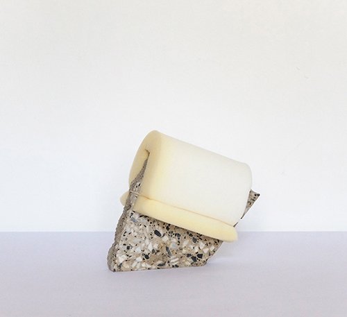 Proposal Nr. 04, 2016, Terrazzo tile, insulant material, rubber band, 21x19,5x10 cm