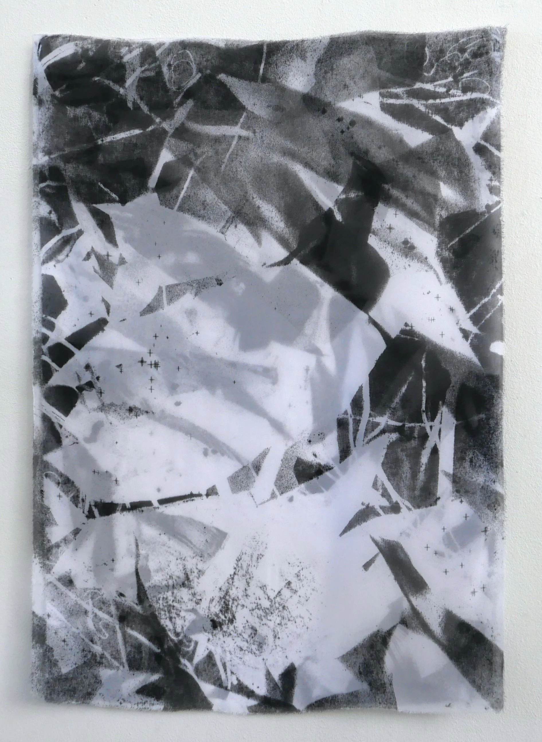 Christina Kral, Because Things Last Longer In The Dark, 2026, Acrylic on chiffon, 70 x 100 cm