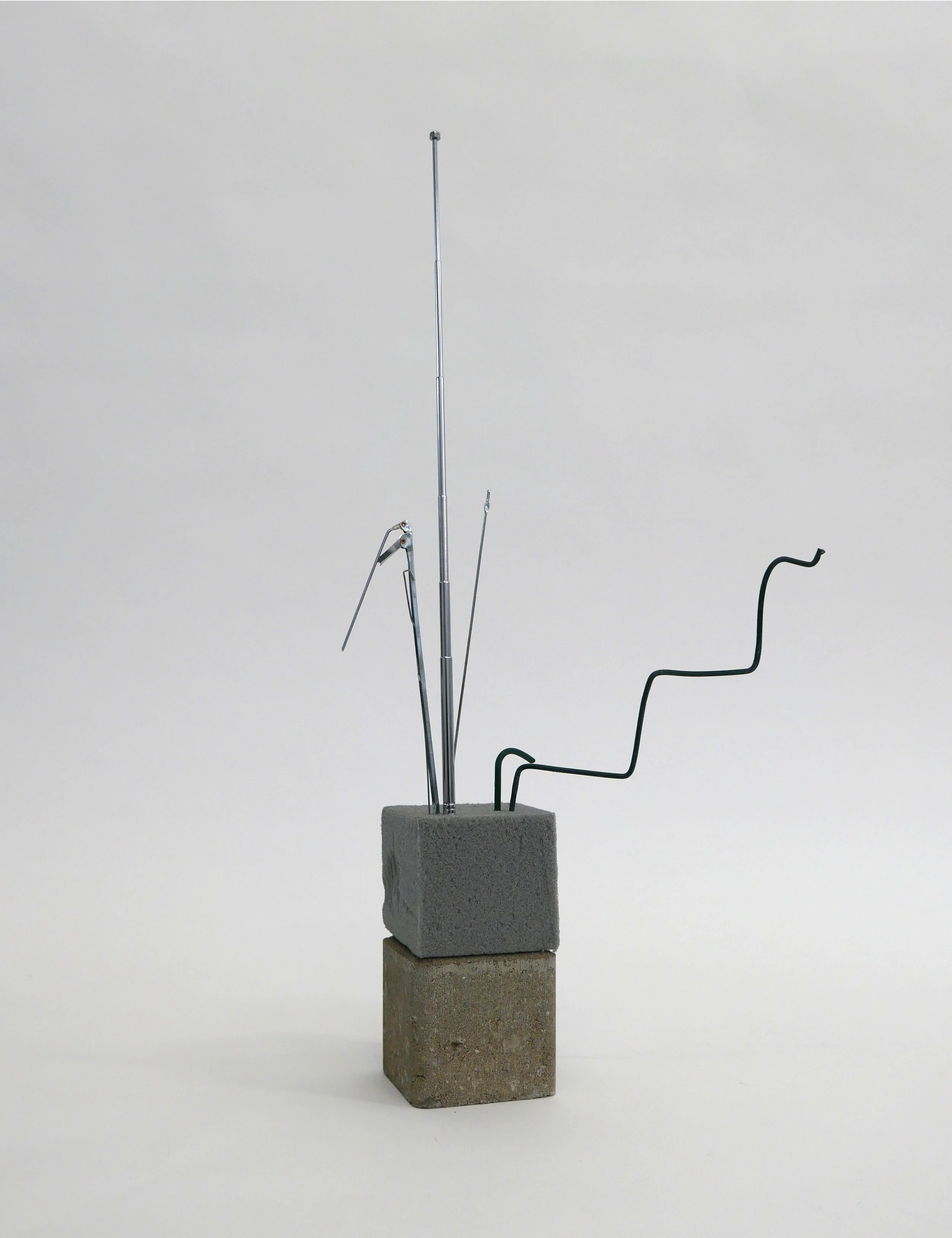 Proposal Nr. 15 (Ikebana), 2016, Brick, steckmoos, wire, 19x40x11 cm