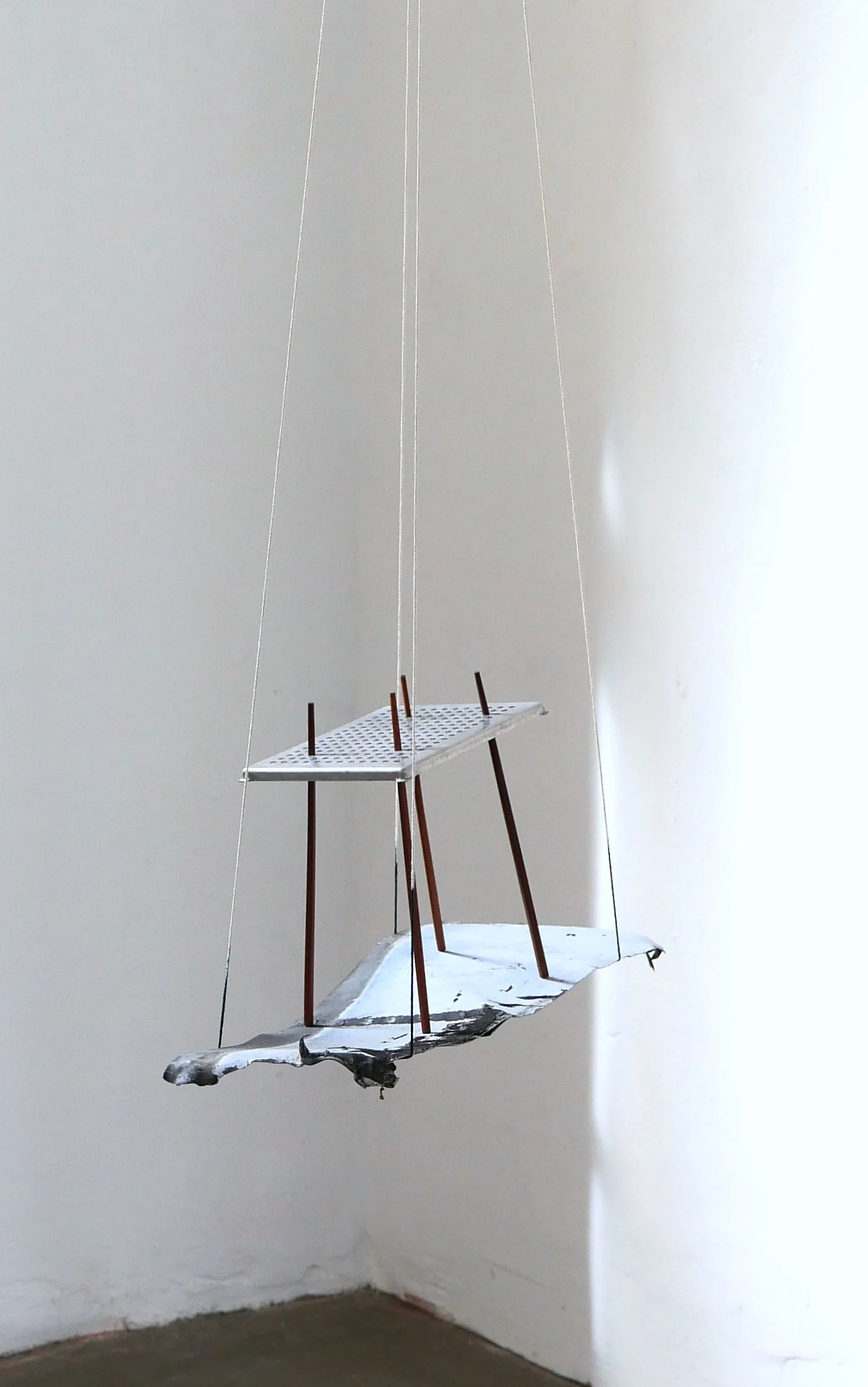 Proposal Nr. 13, 2017, metal grid, chop sticks