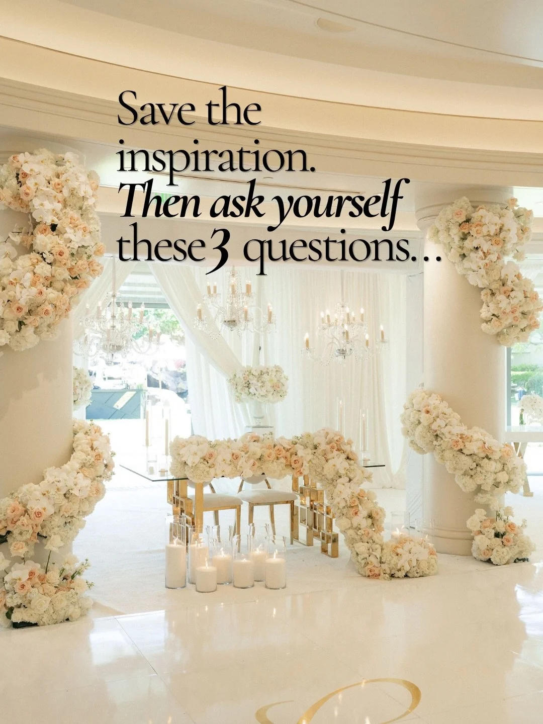 Your wedding should feel like you. Not your algorithm. 

I tell my couples all the time: save the inspiration, take the ideas you love, then make them your own.

#venturacountyweddingplanner #centralcoastwedding #santabarbarawedding #weddingplanning 