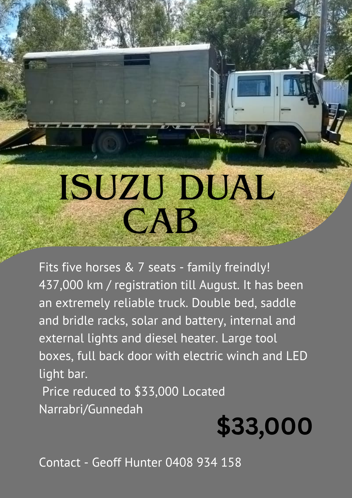 Isuzu Dual Cab 6 Speed truck 