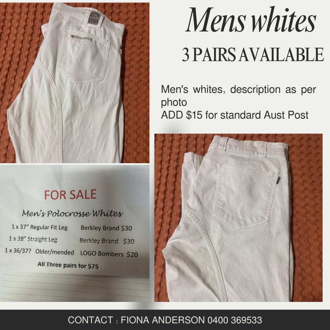 Mens whites ~ 3 Pairs Available 