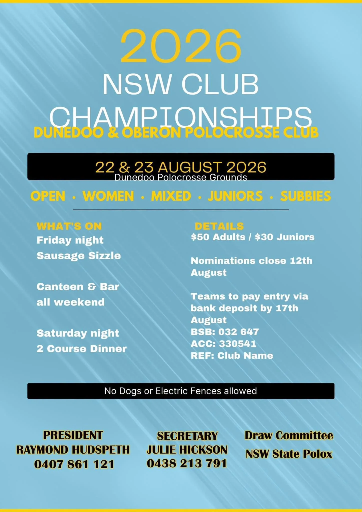 NSW - Club Champs Dunnedoo 