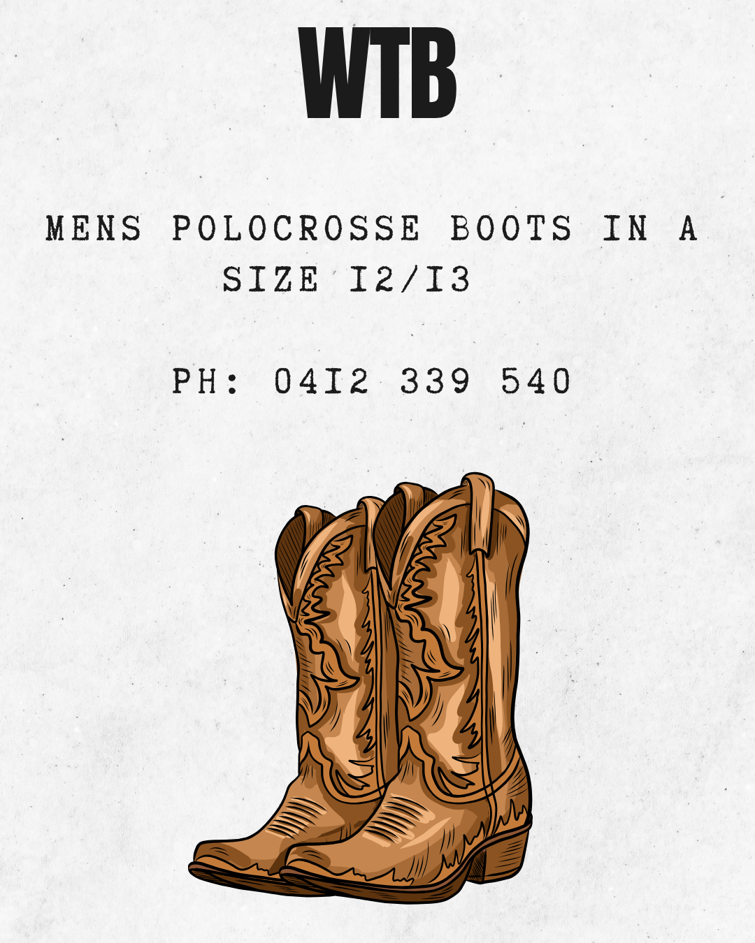 WTB ~ Mens Polocrosse Boots 