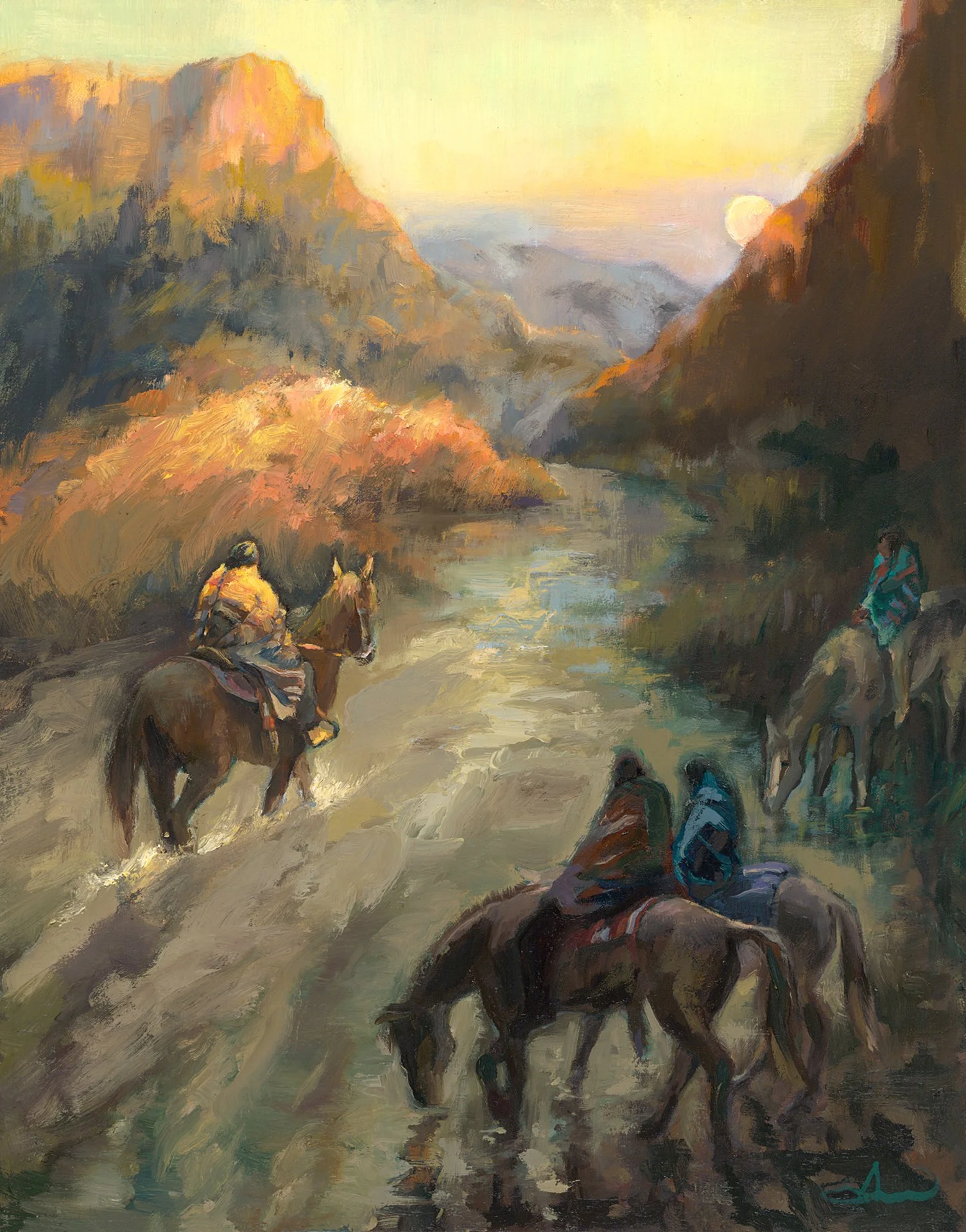 AVAILABLE 
Lighting the Way Home
11"x14"
Oil on lead primed board