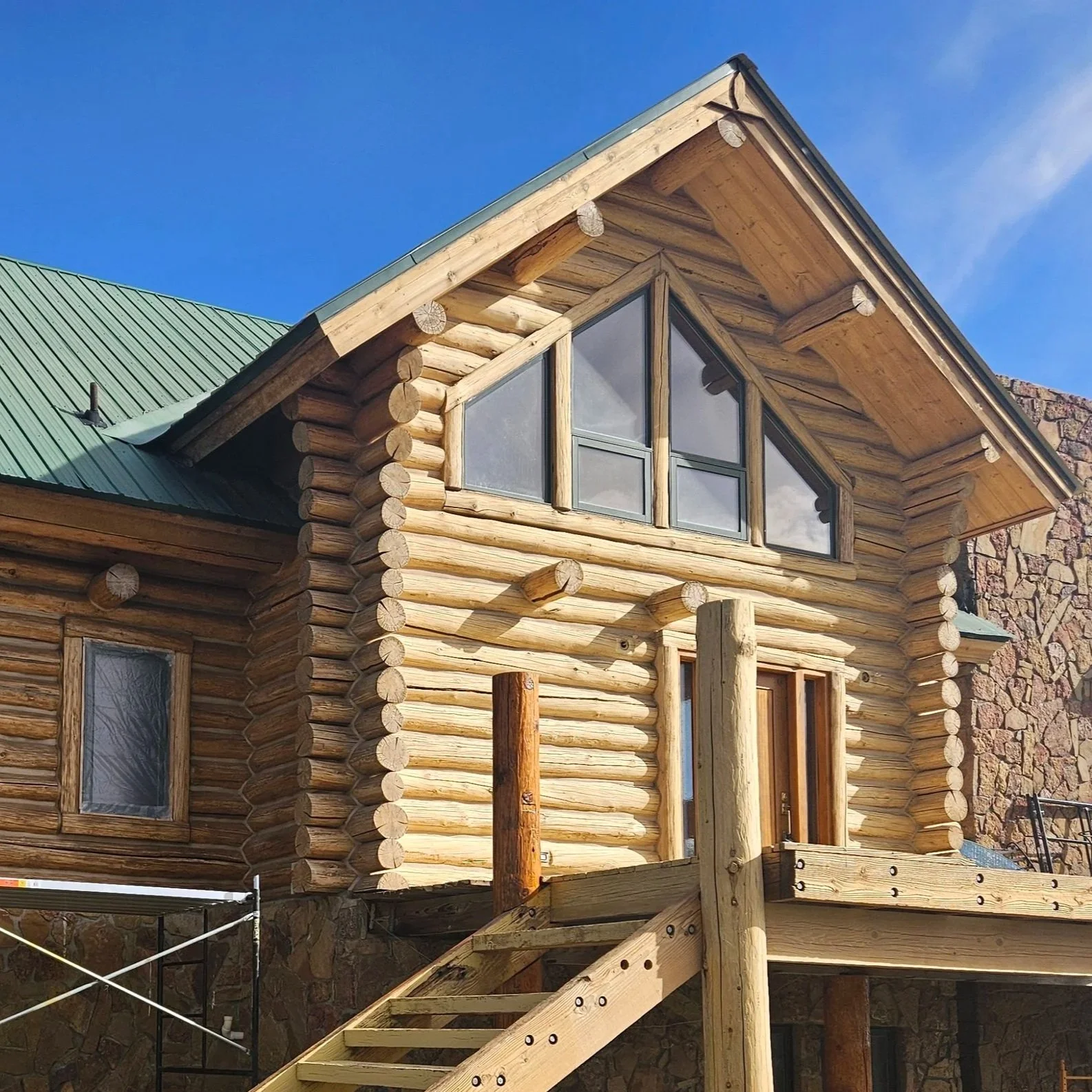 Front door area sandblasted