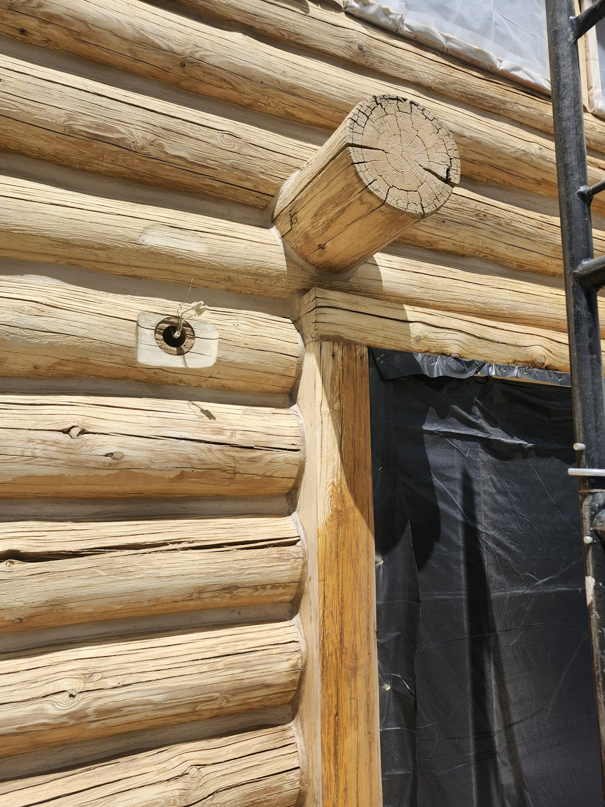 Fresh sandblasted wall