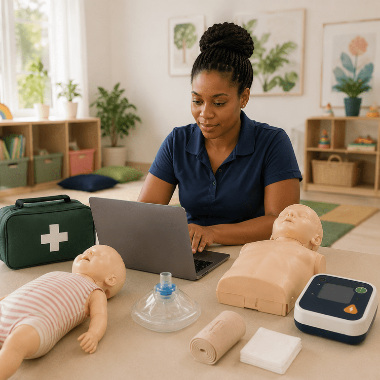 Pediatric First Aid CPR AED blended learning