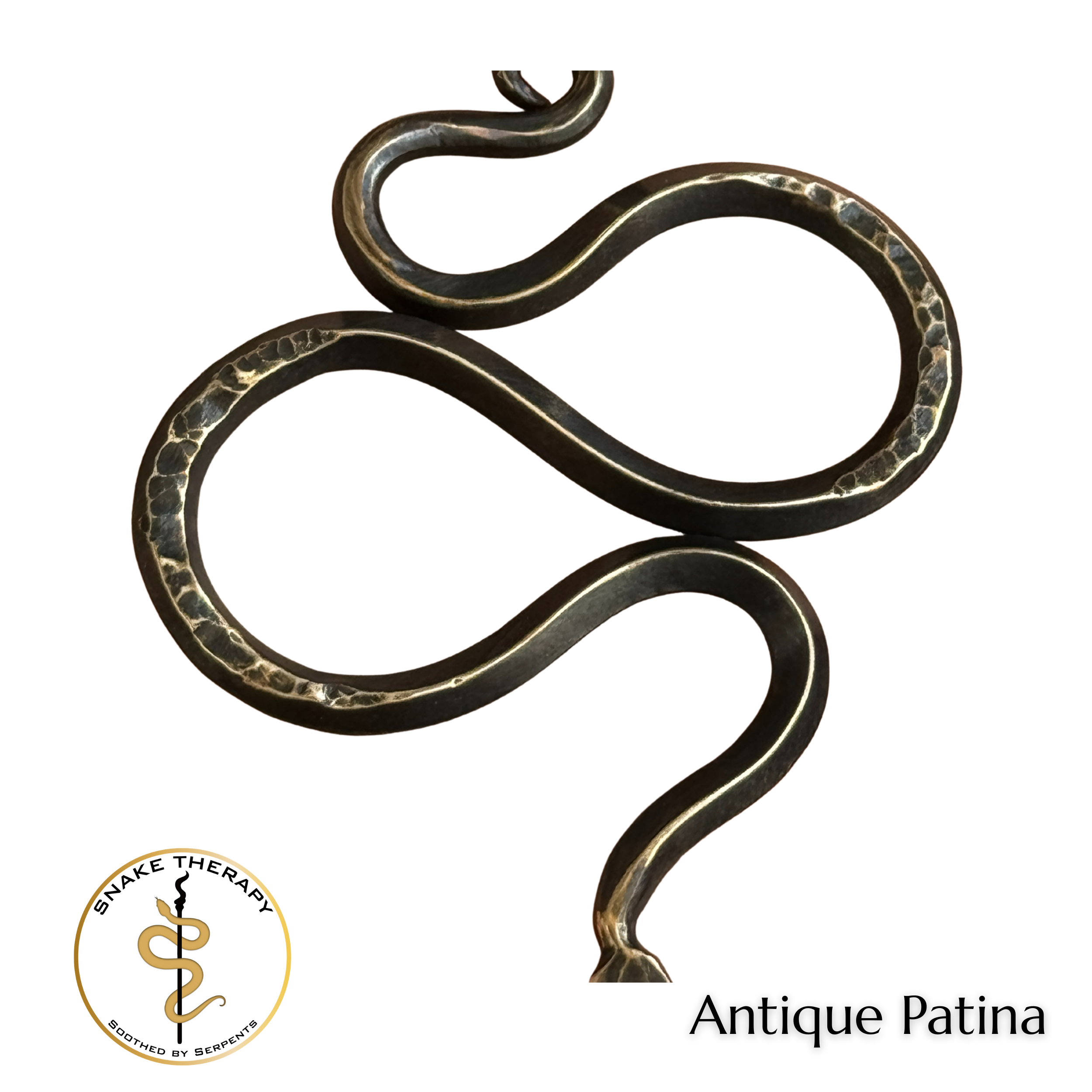 Hammered Metal Snake Pendant (Style 1)