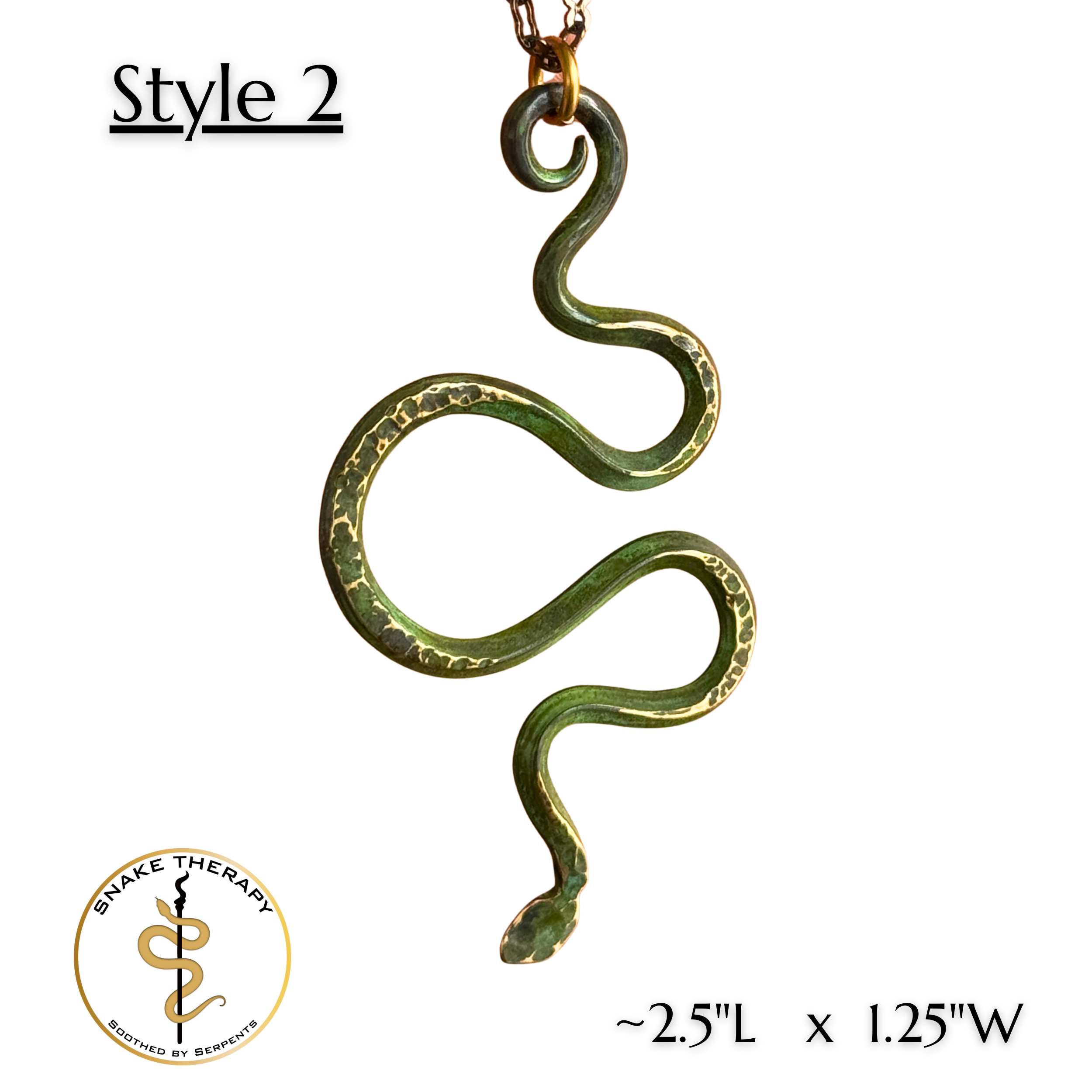 Hammered Metal Snake Pendant (Style 2)