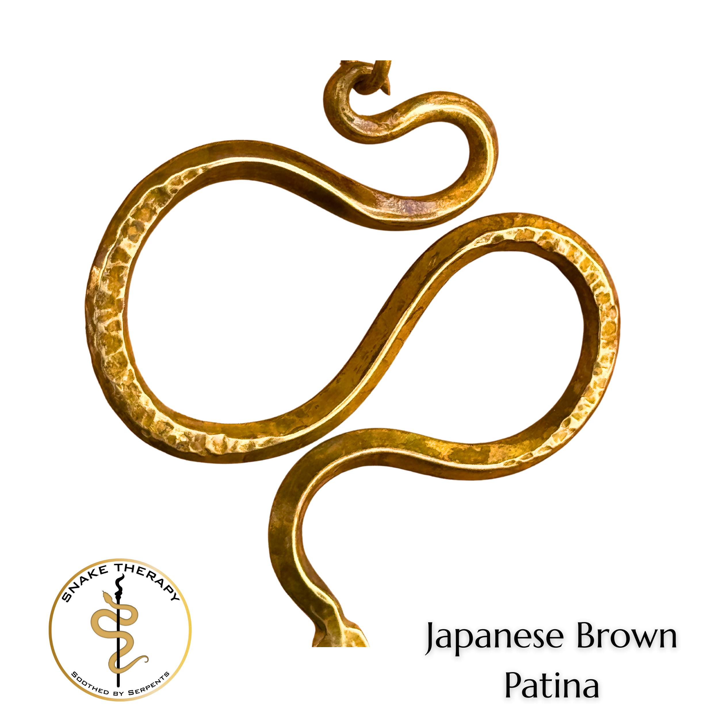 Hammered Metal Snake Pendant (Style 1)