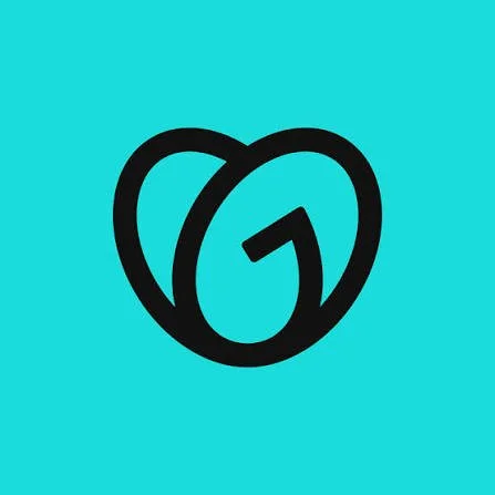 GoDaddy logo on teal background.