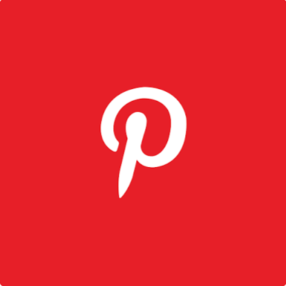 Pinterest logo on a red background