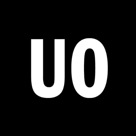 Urban Outfitters logo on a black background.