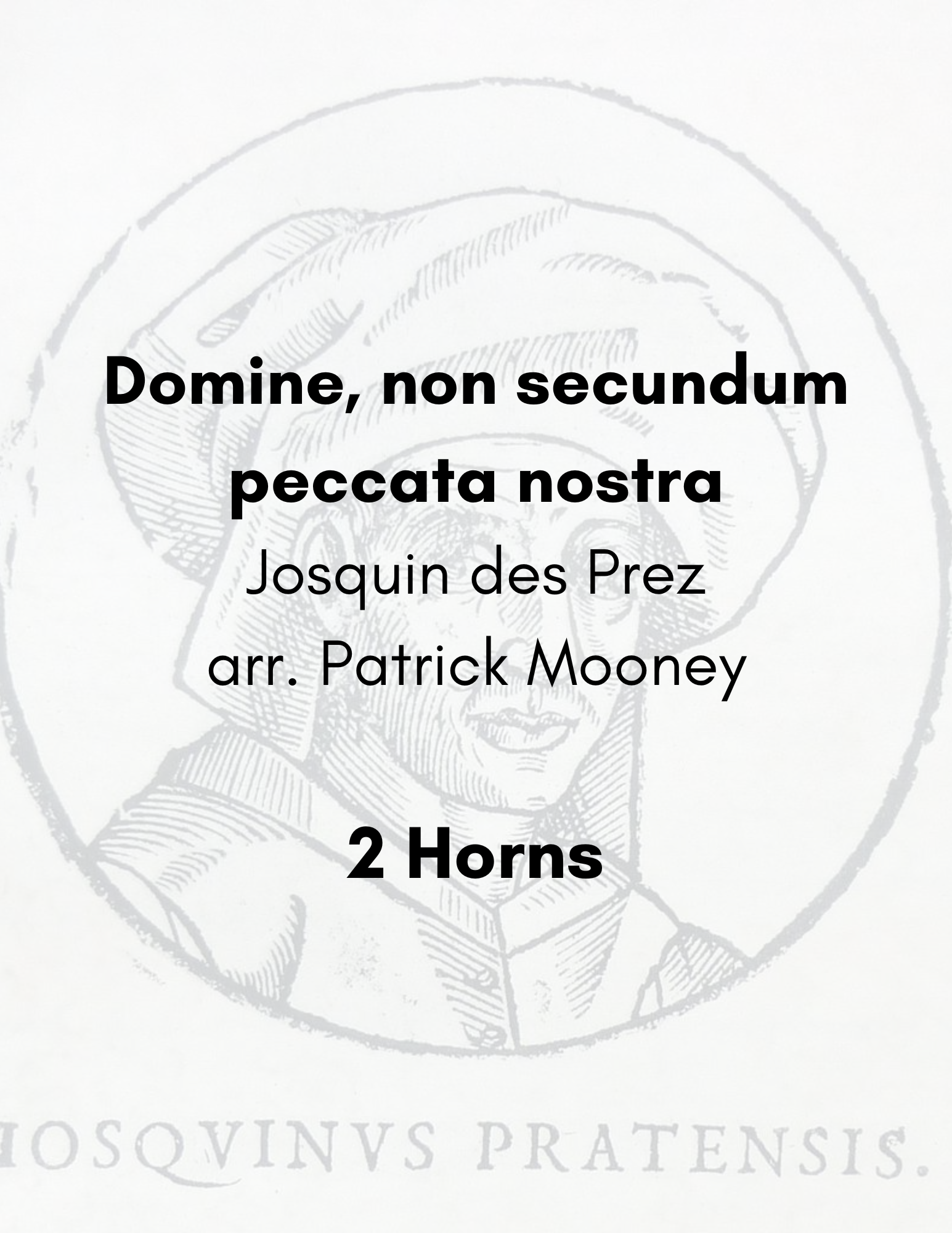 des Prez, arr. Mooney - Domine, non secundum peccata nostra (Poster).png