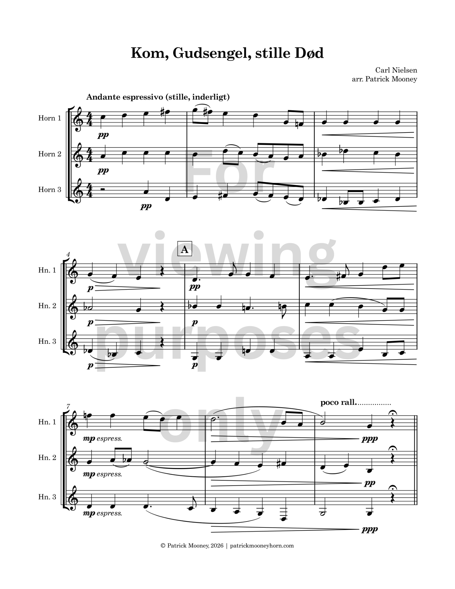 Nielsen, arr. Mooney - Kom, Gudsengel, stille Død (Watermark).png