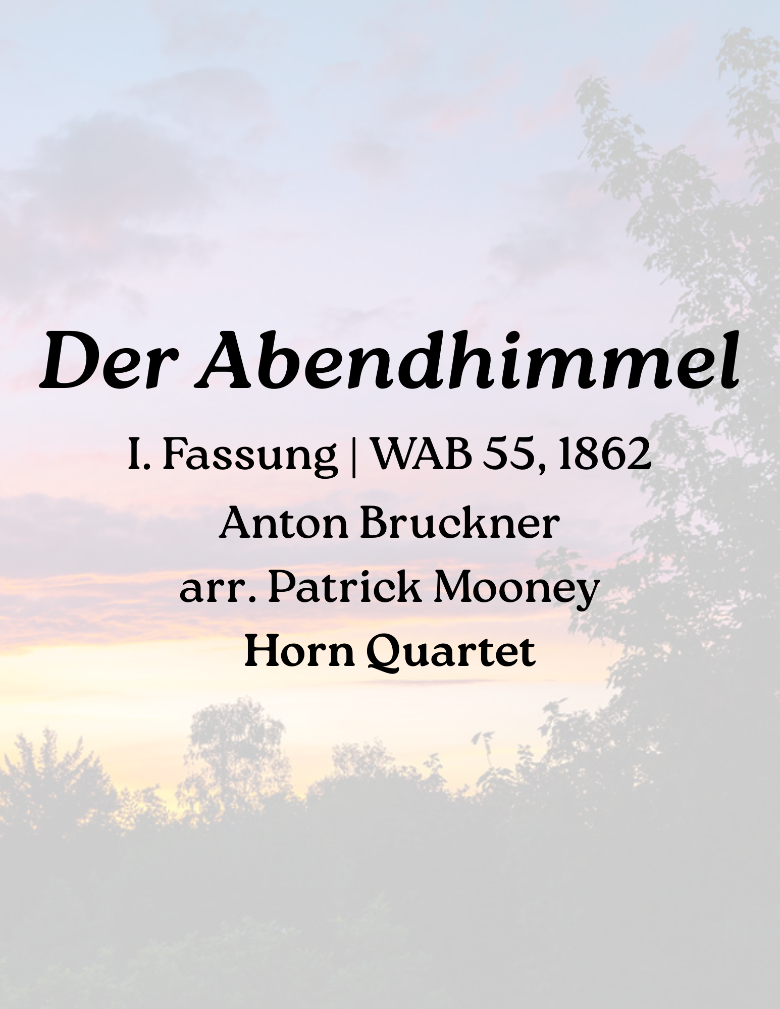 Der Abendhimmel, I. Fassung | WAB 55, 1862