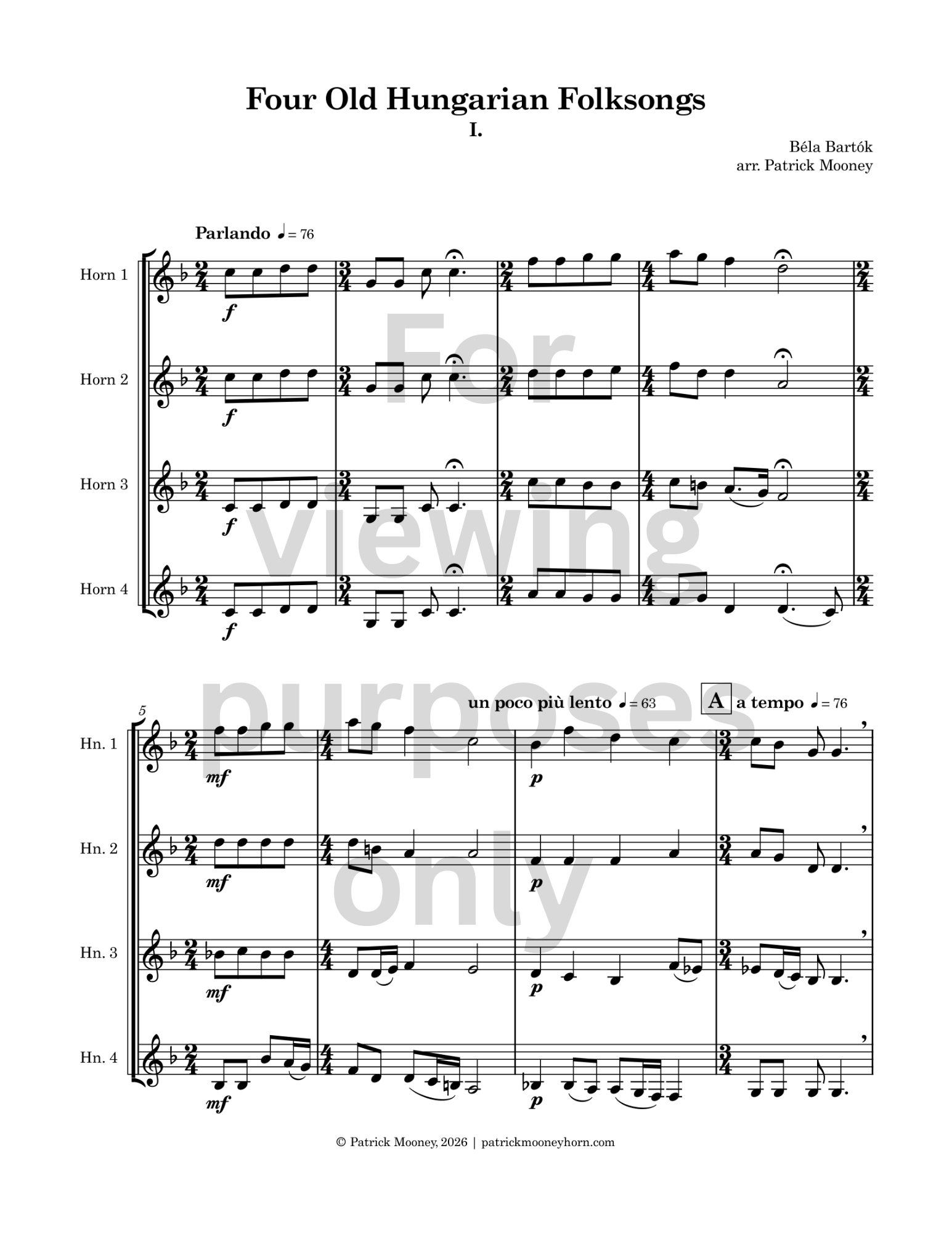 Bartók, arr. Mooney - Four Old Hungarian Folksongs, I (Watermark).png