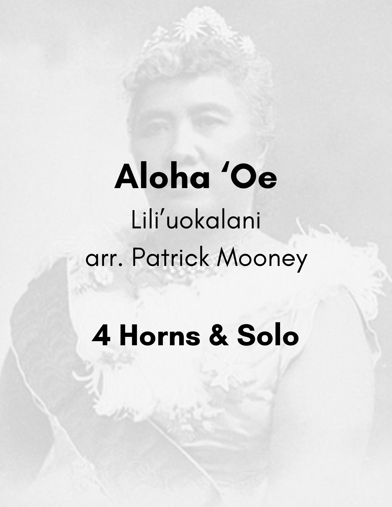 Liliʻuokalani, arr. Mooney - Aloha 'Oe (Poster).png