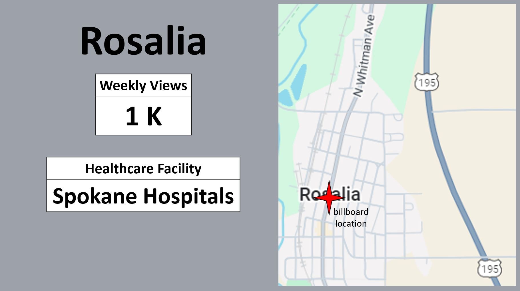 Rosalia: Weekly VIews, 1K: Healthcare Facility, Spokane Hospitals