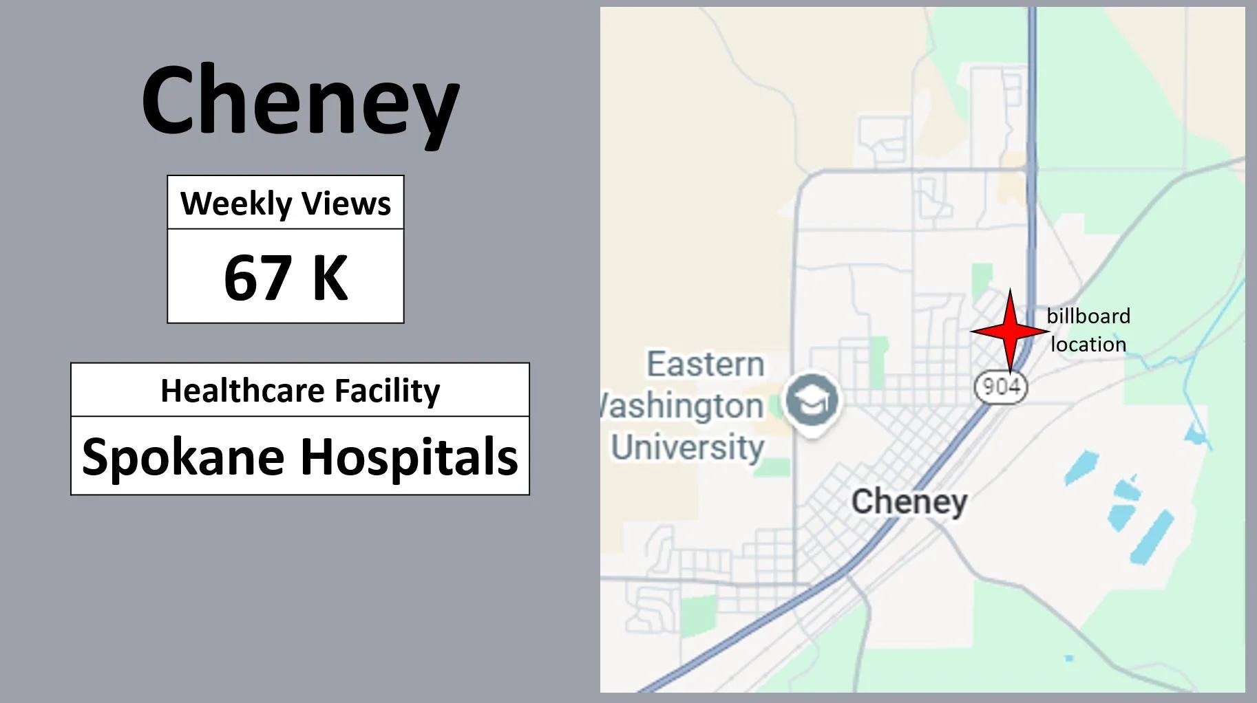 Cheney: Weekly Views, 67K: Healthcare Facility, Spokane Hospitals