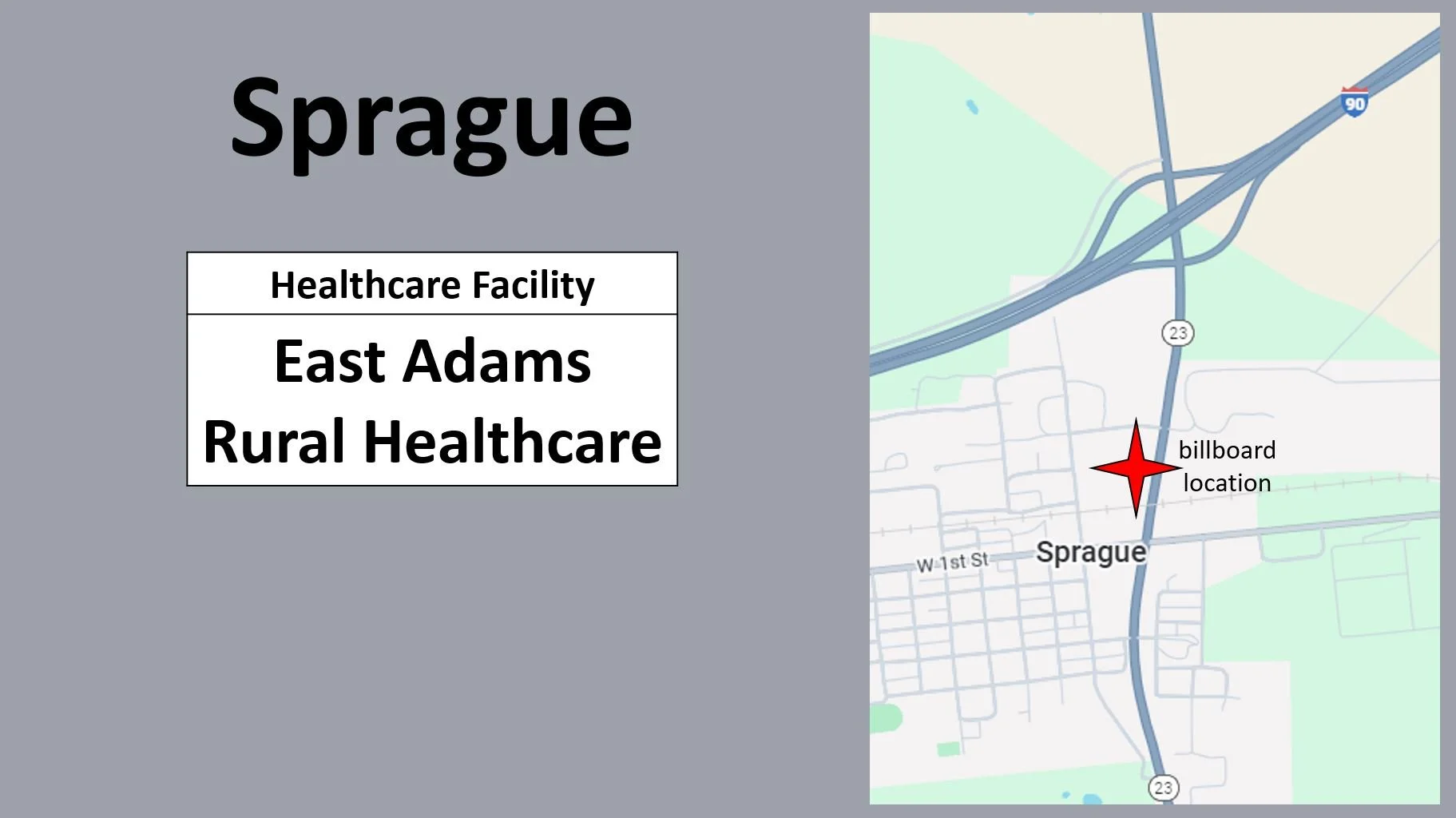 Sprague: Weekly Views, no data: Healthcare Facility, East Adams Rural Healthcare