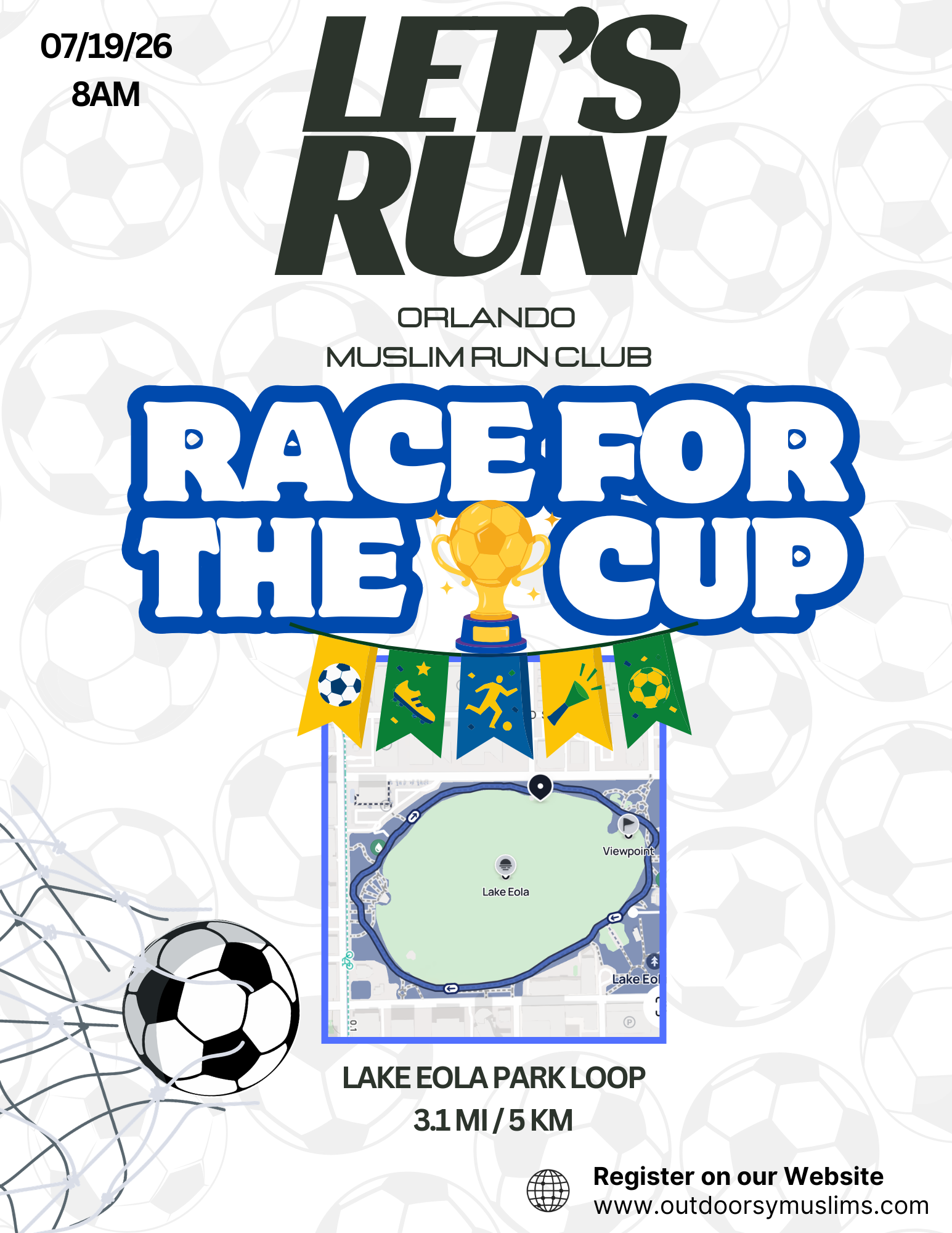Orlando Muslim Run Club: ⚽Race For The Cup (Summer Series)