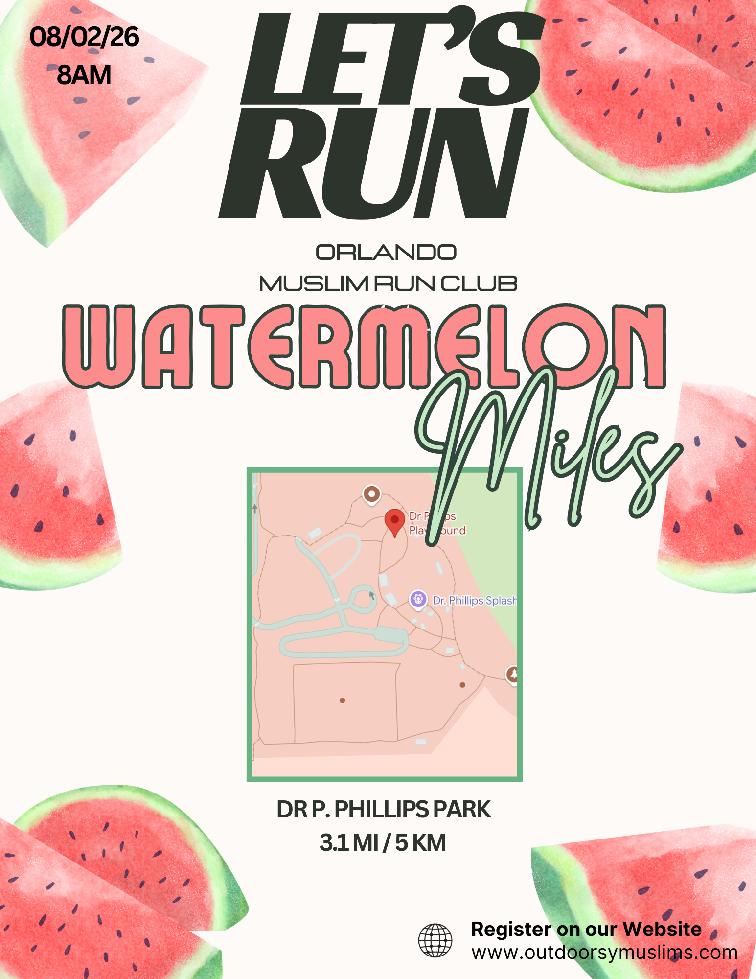 Orlando Muslim Run Club: 🍉 Watermelon Miles (Summer Series)