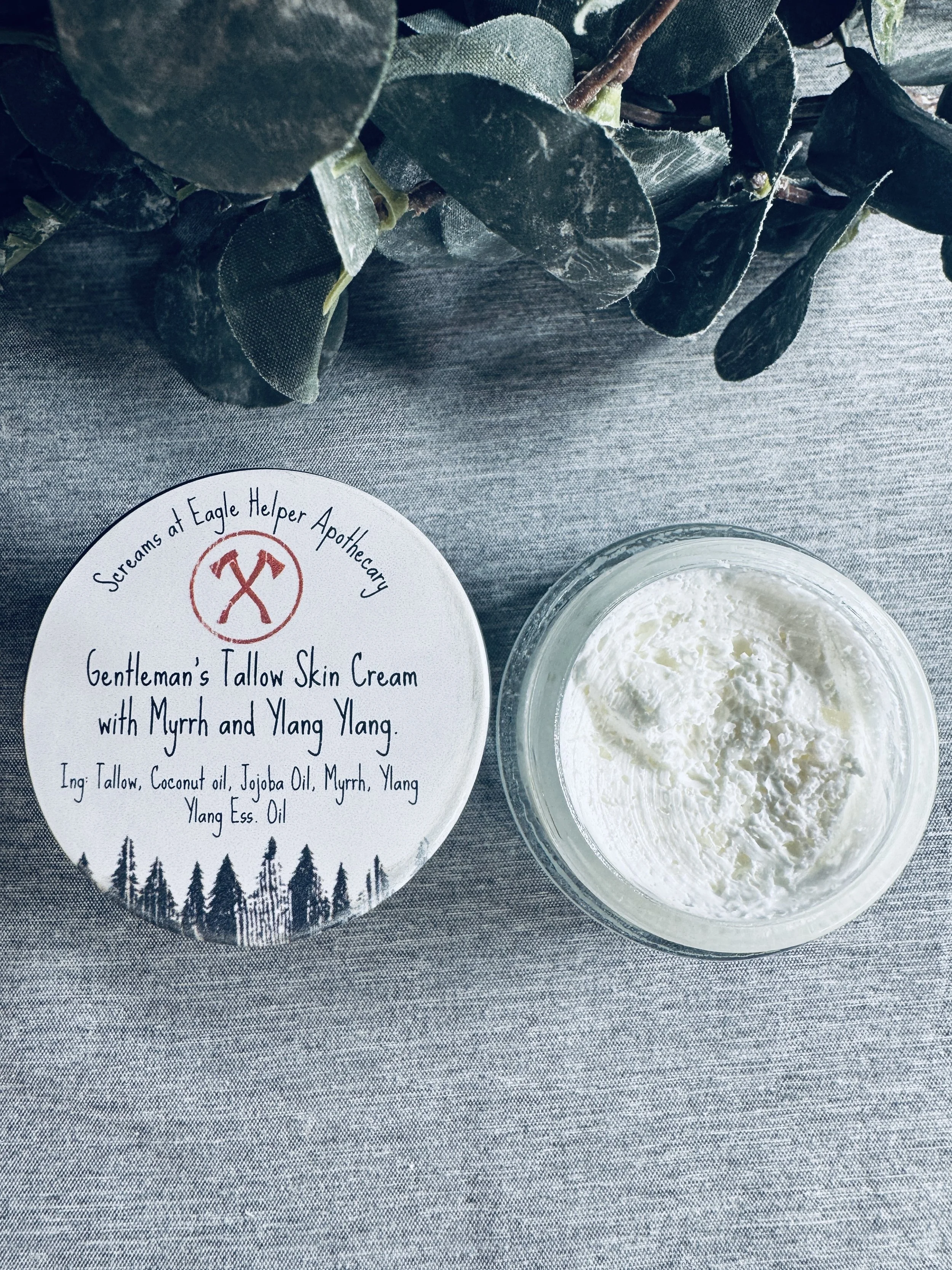 Gentleman’s Tallow Skin Cream with Coconut Oil, Jojoba, Myrrh, and Ylang Ylang