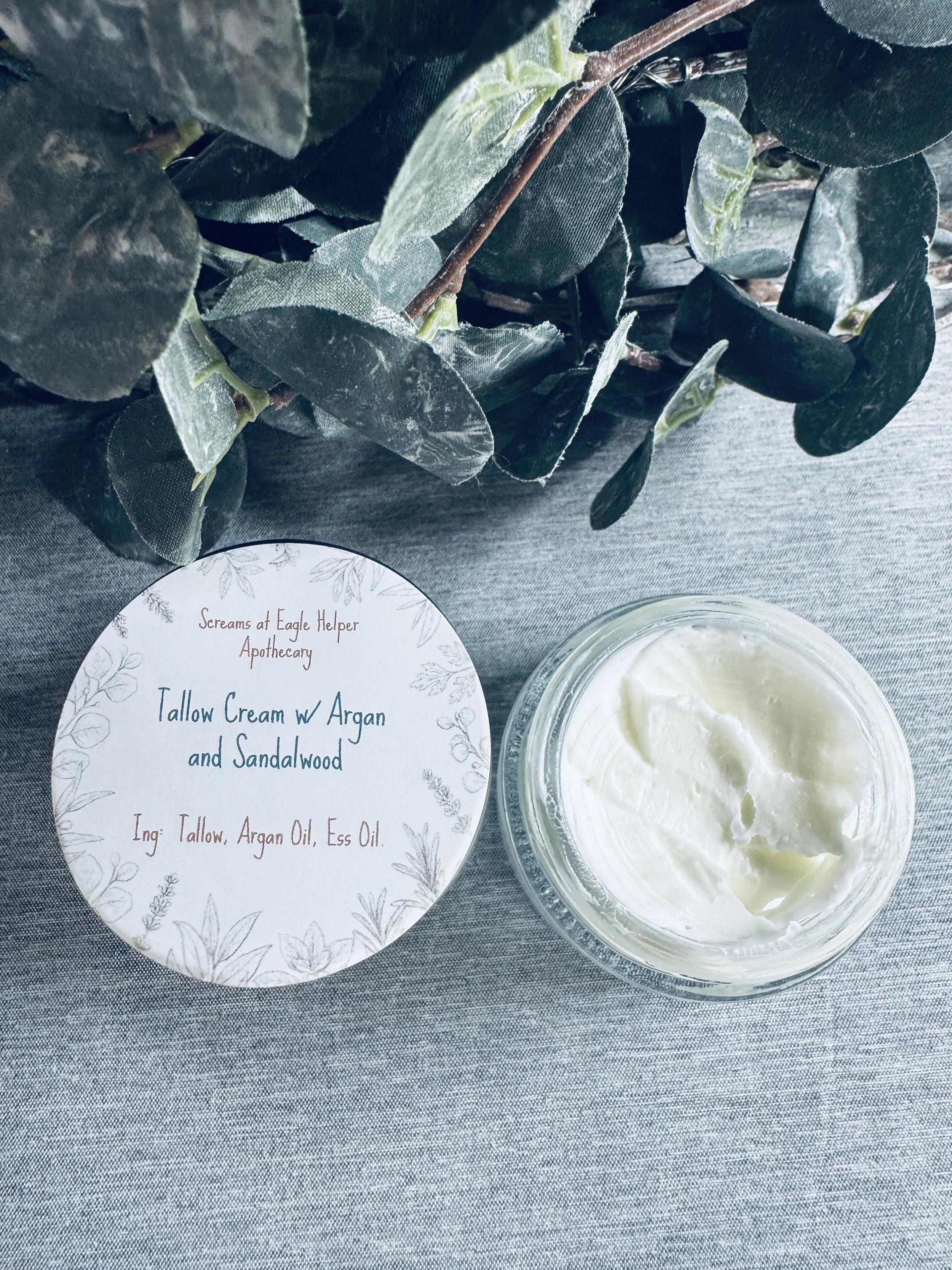 Tallow Skin Cream with Argan Oil and Sandalwood
