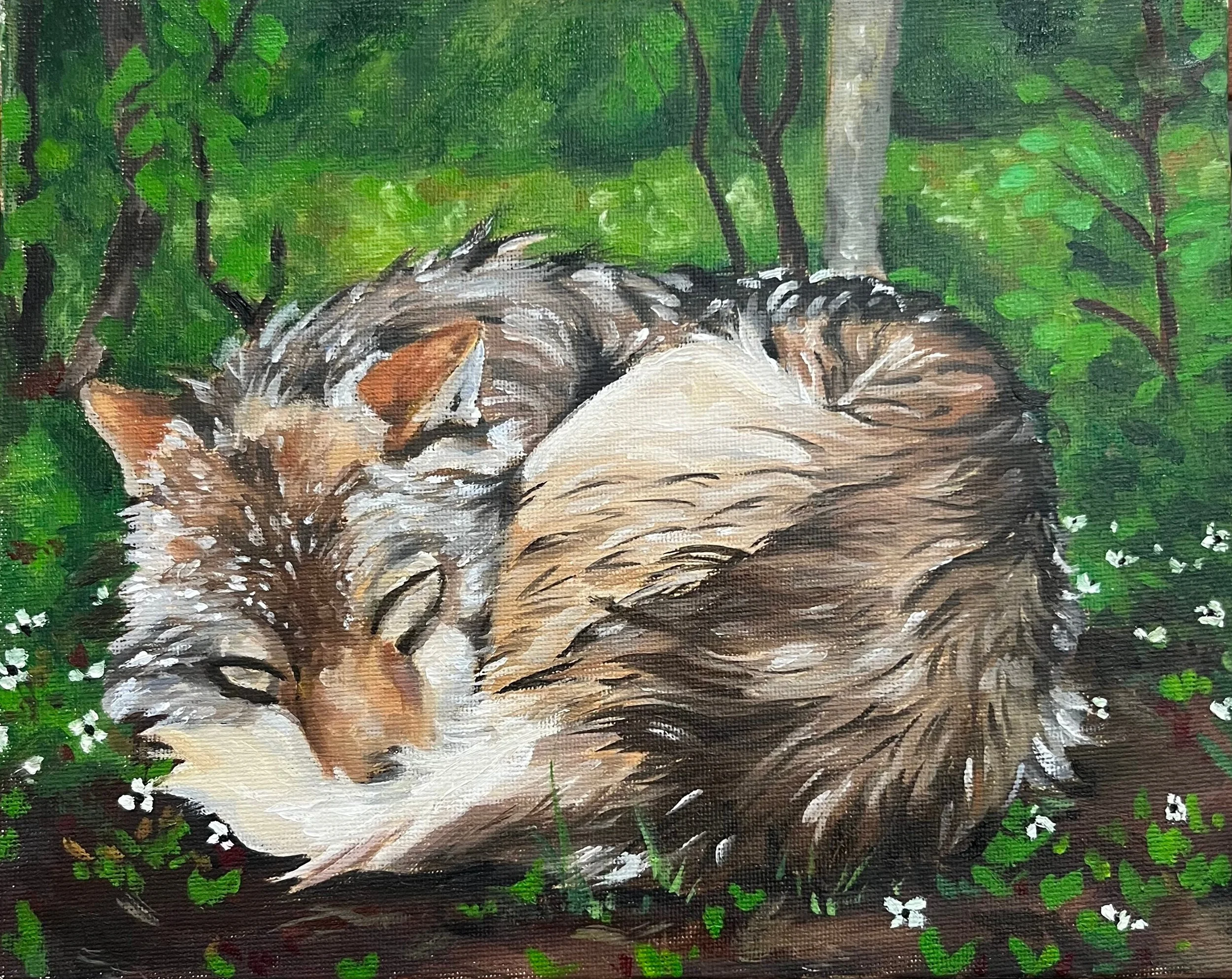 Sleeping wolf,Size, Oil on Canvas