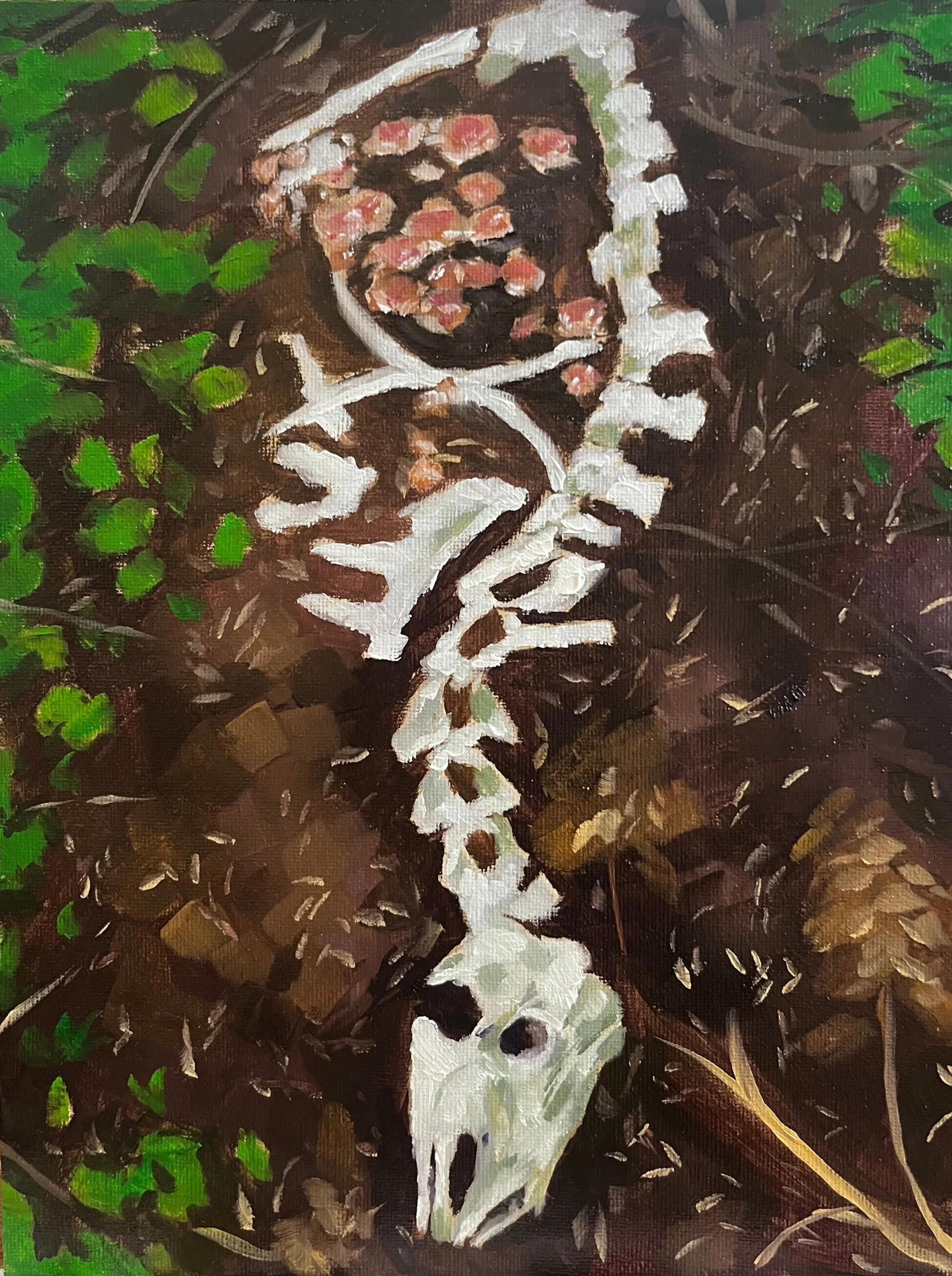 Dirt and Bones, Oil on Canvas Board