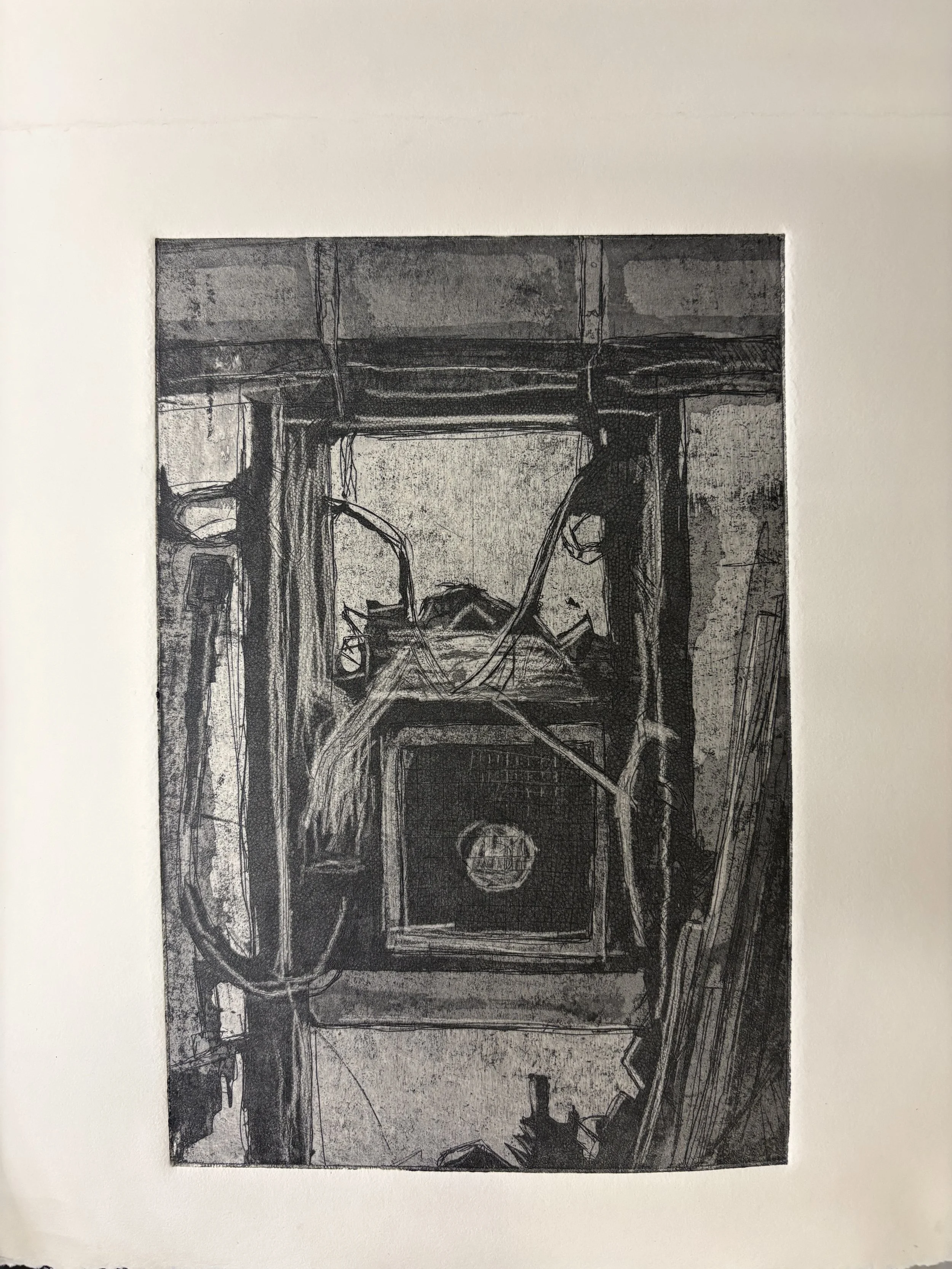 Window
10" x 11"
Drypoint, Hard Ground and aqua tint etching
December 2025