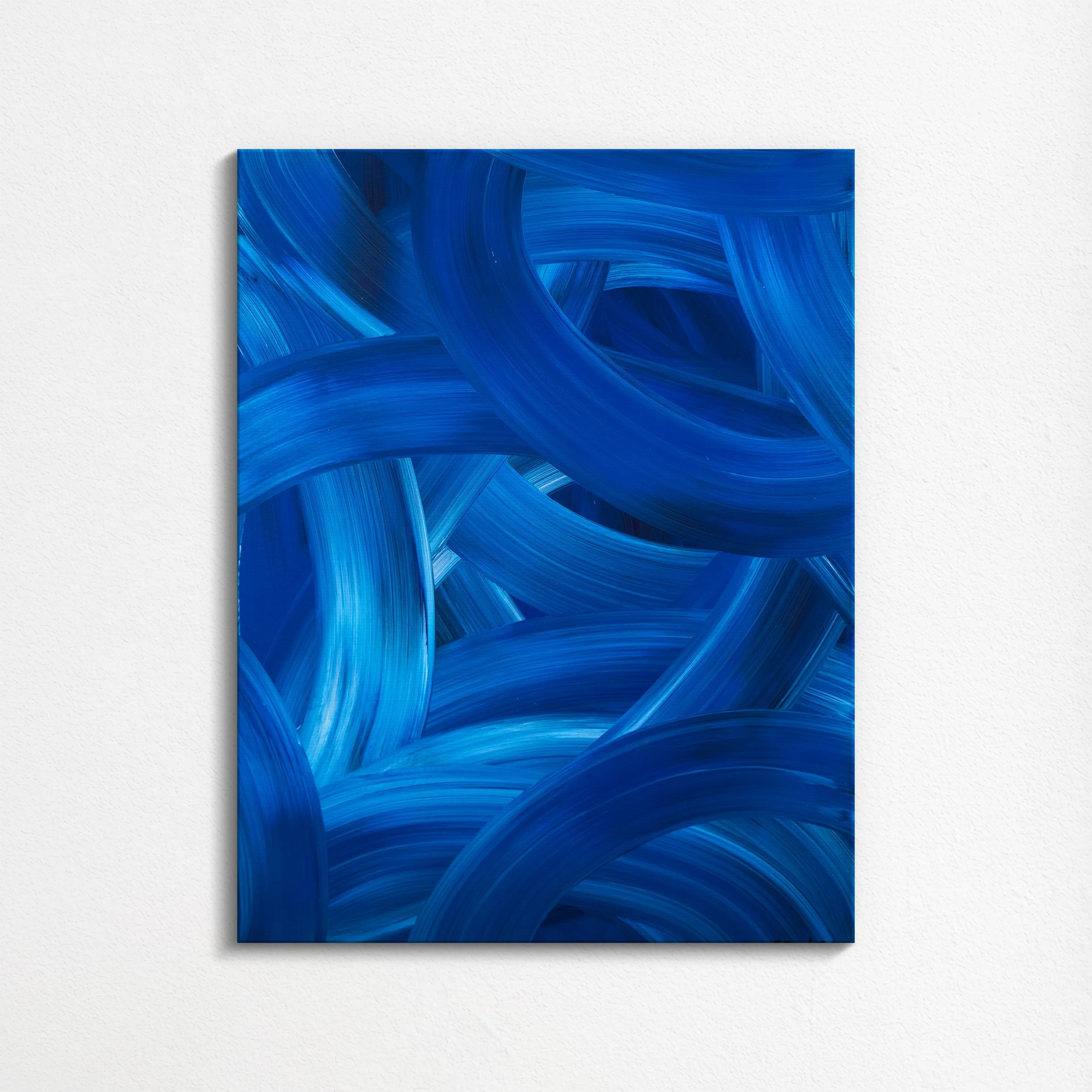 'Blue Rings' (2023) 
Acrylic on cradled wood panel 
18x24