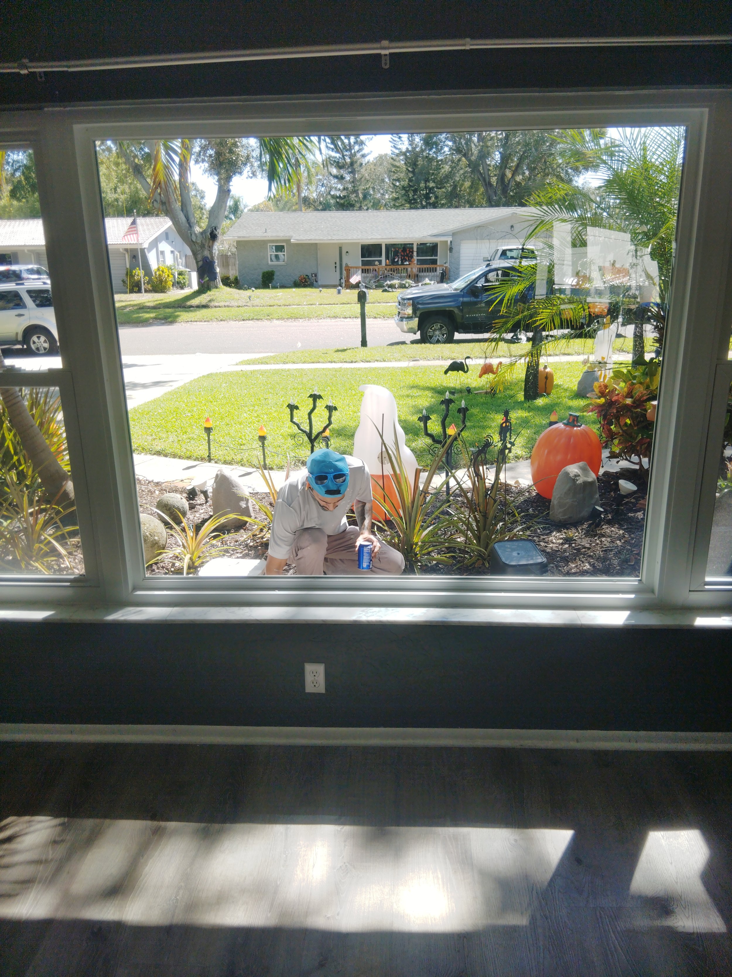 Interior window installation with clean frame alignment and finished interior trim