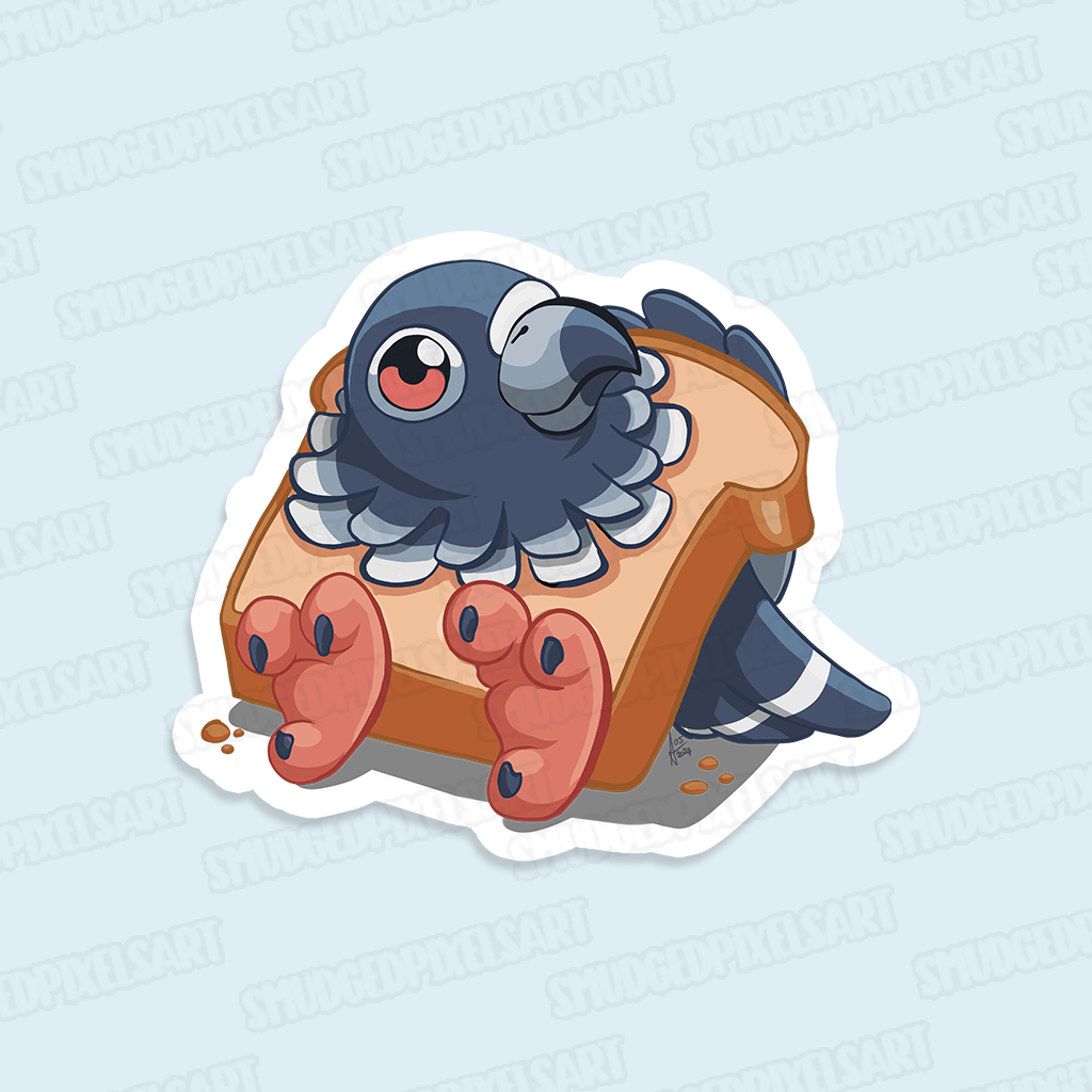 In-Bread Pigeon Vinyl Sticker