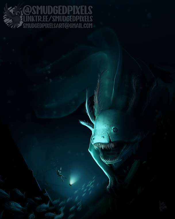 Deep Sea Axolotl Print