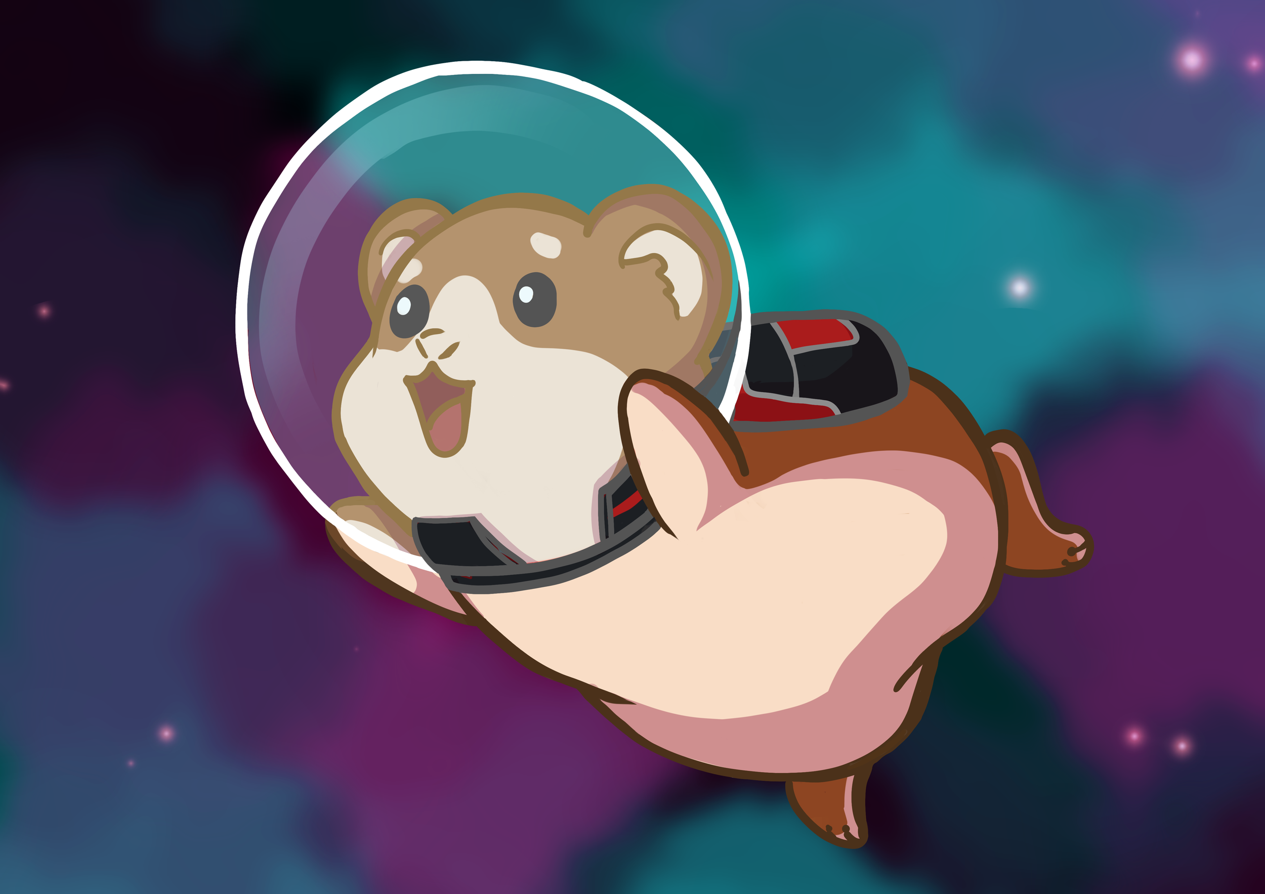 Space Hamster Print