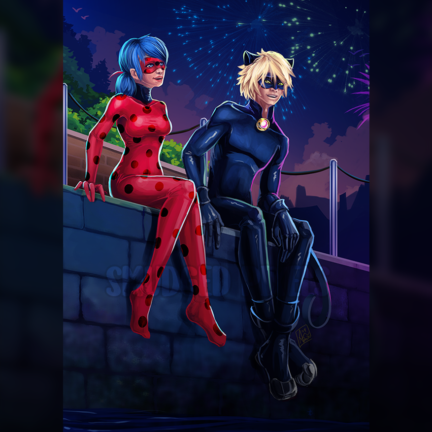 Ladybug and Cat Noir Print