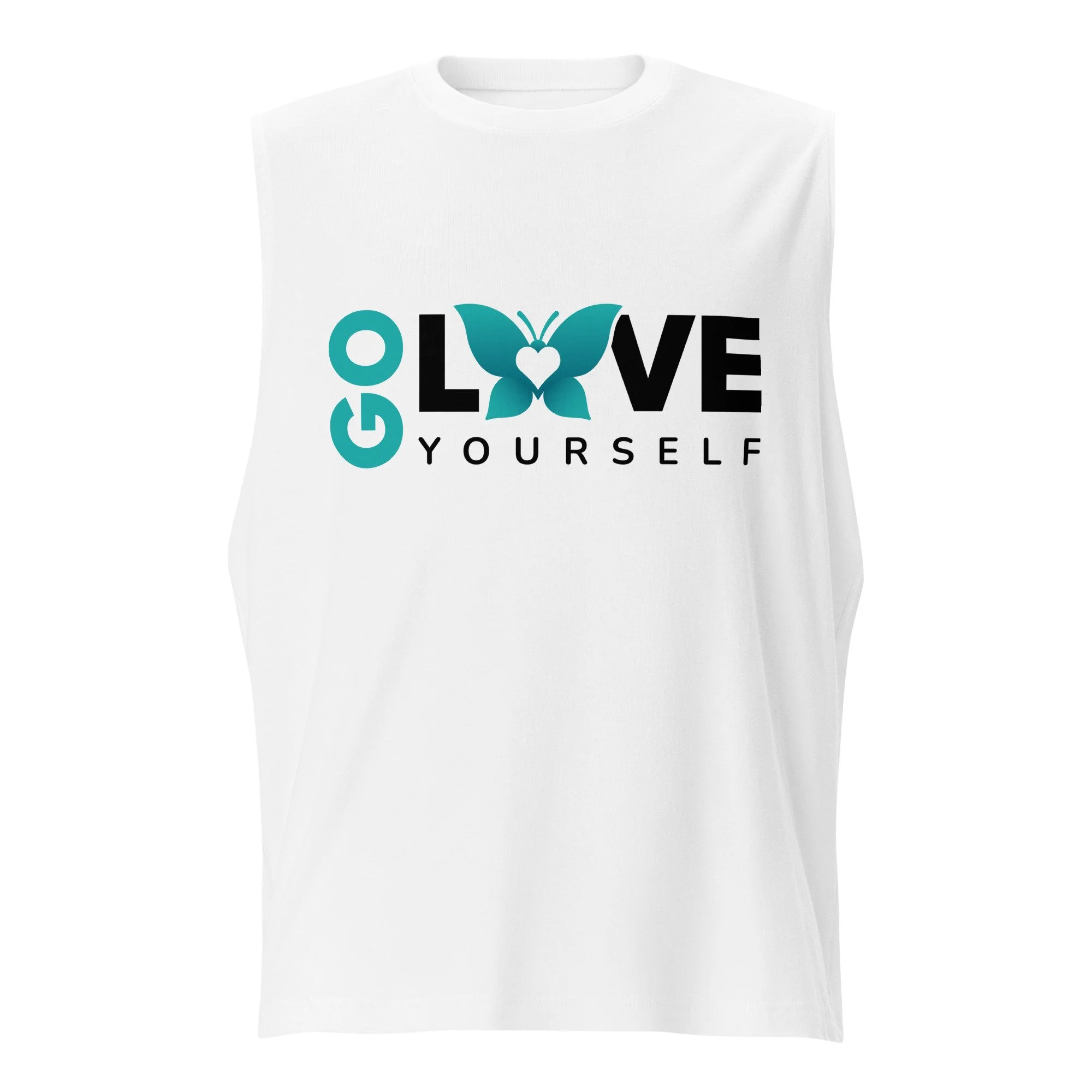 Men's Muscle Shirt (Turquoise/Black Logo)