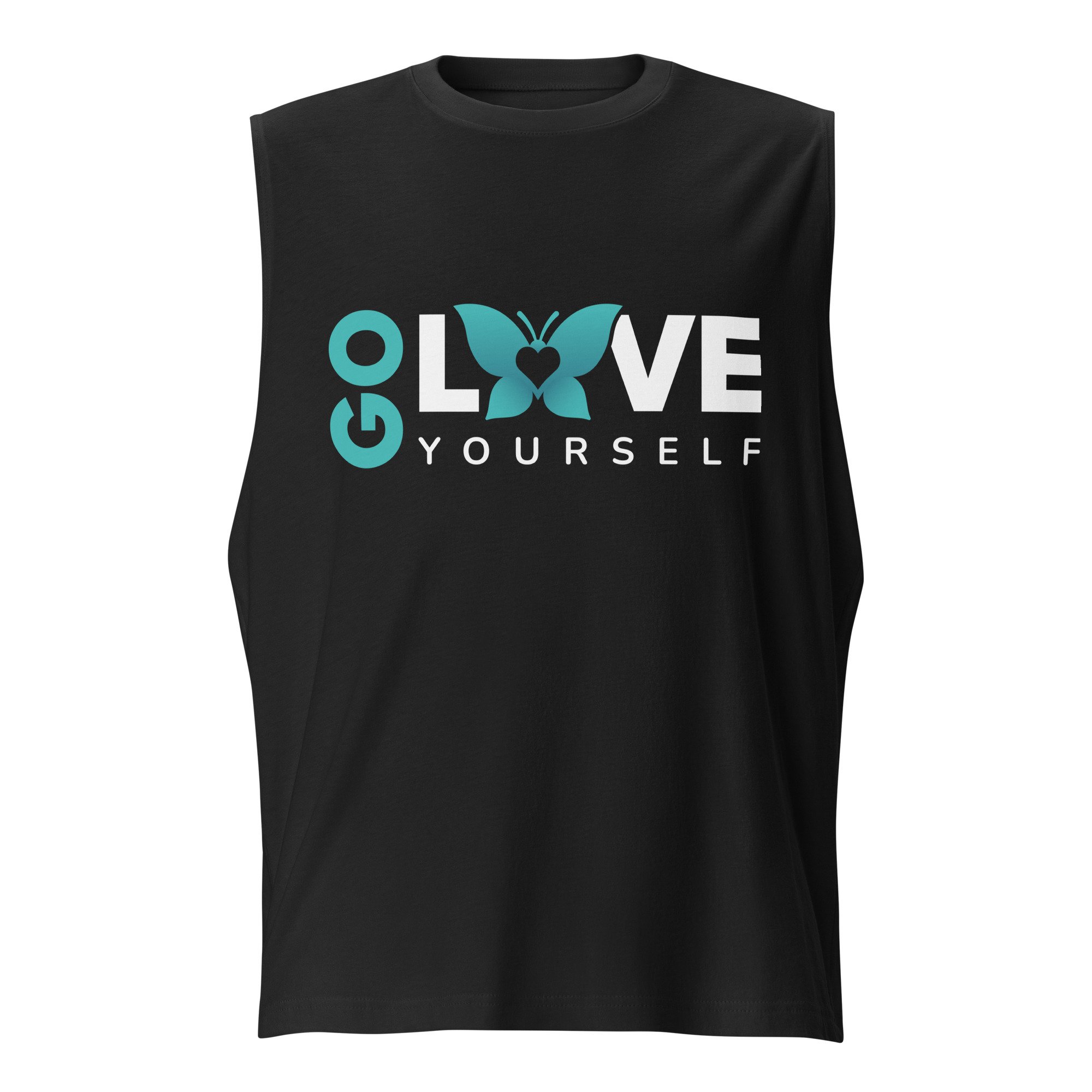 Men's Muscle Shirt (Turquoise/White Logo)