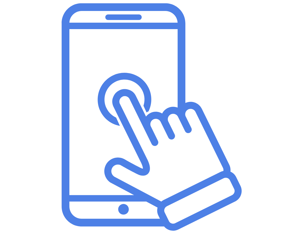 Icon of a smartphone connecting health data