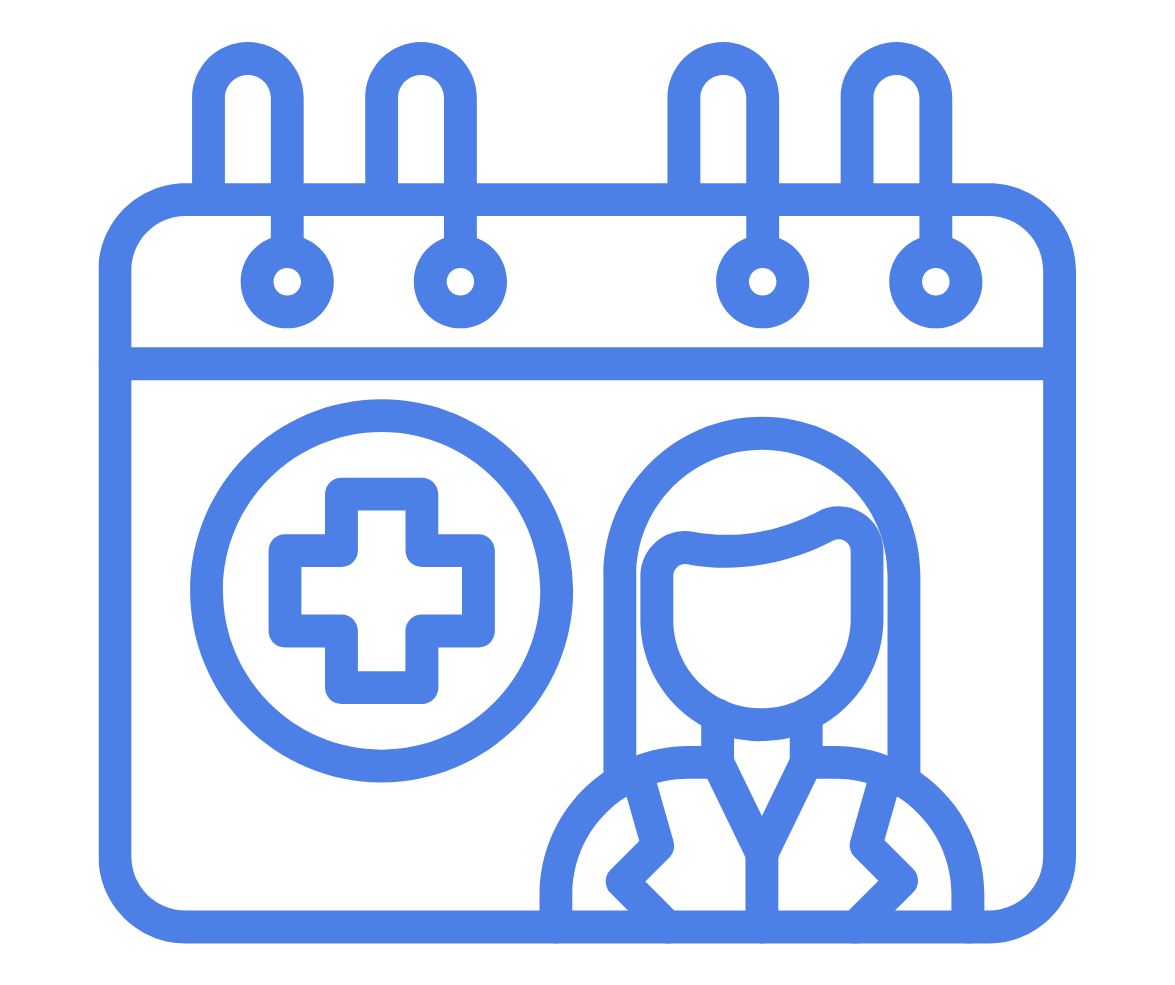 Icon of a calendar with a medical provider