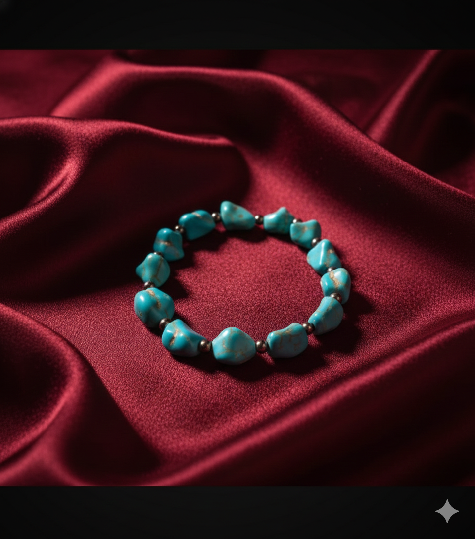 The Tumbled Turquoise Bracelet Earth Candy Creations: Artisanal Adornments for the Modern Soul. Handcrafted Glass and Stone Jewelry